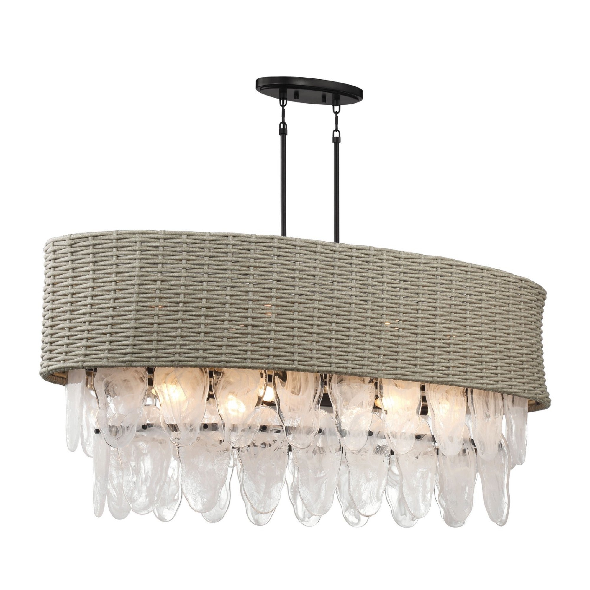 Breakers Isle 48" 12-Light Island Light, Coal Finish - Bees Lighting