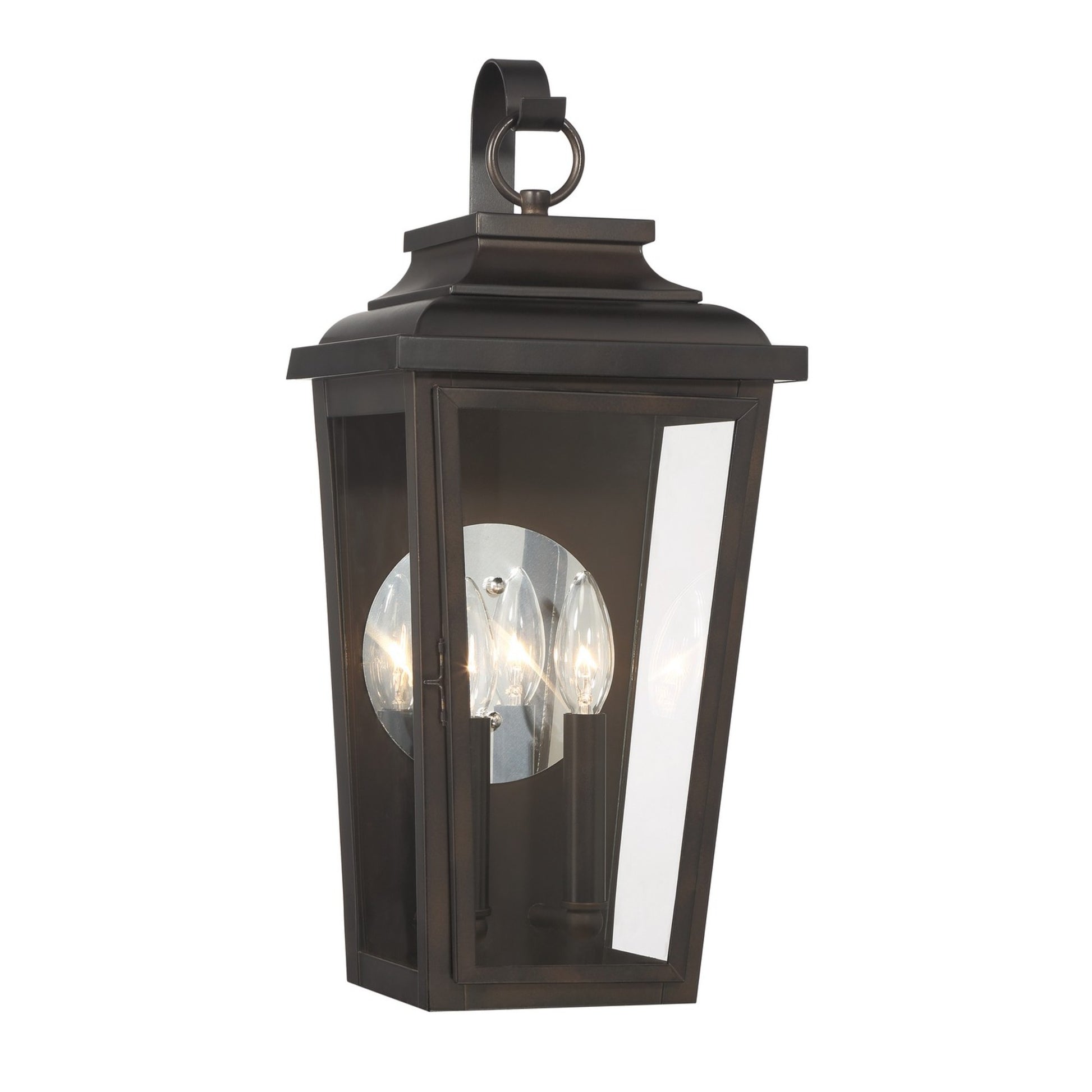 Irvington Manor 19" 2-Light Outdoor Lantern, Chelesa Bronze Finish with Clear Glass - Bees Lighting