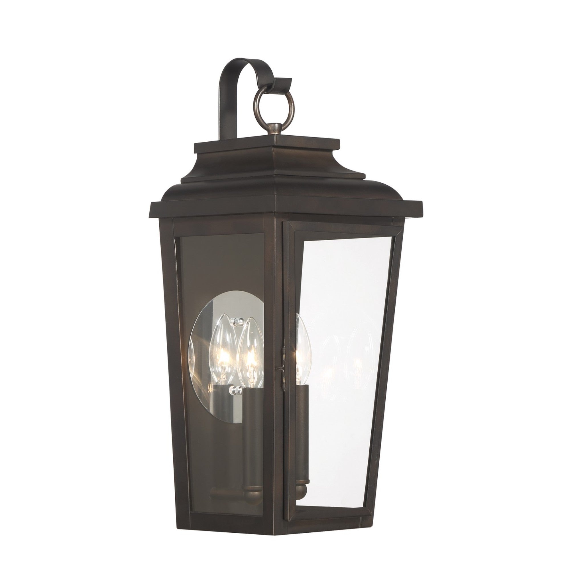 Irvington Manor 19" 2-Light Outdoor Lantern, Chelesa Bronze Finish with Clear Glass - Bees Lighting