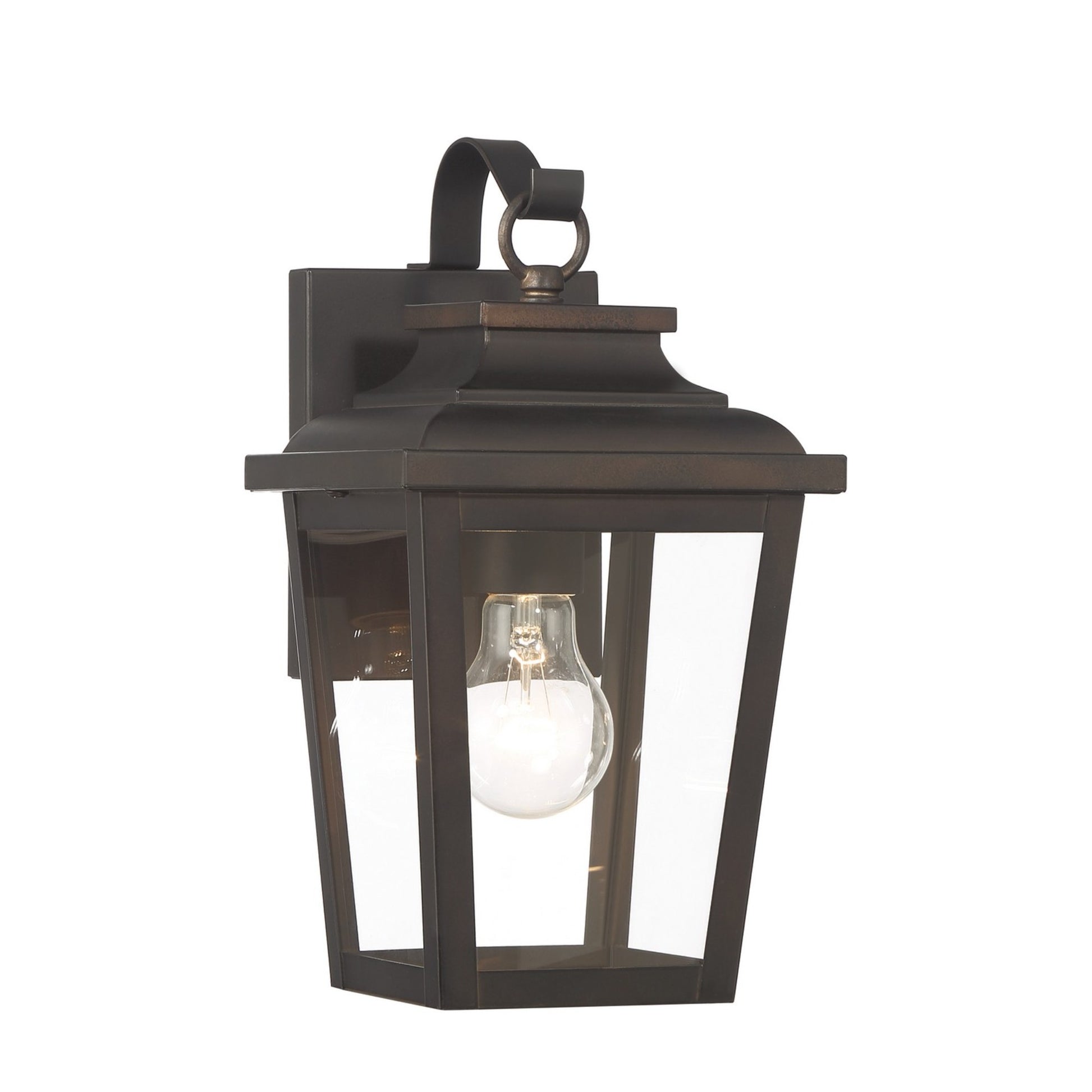 Irvington Manor 12" Outdoor Wall Sconce with Clear Glass, Chelesa Bronze Finish - Bees Lighting