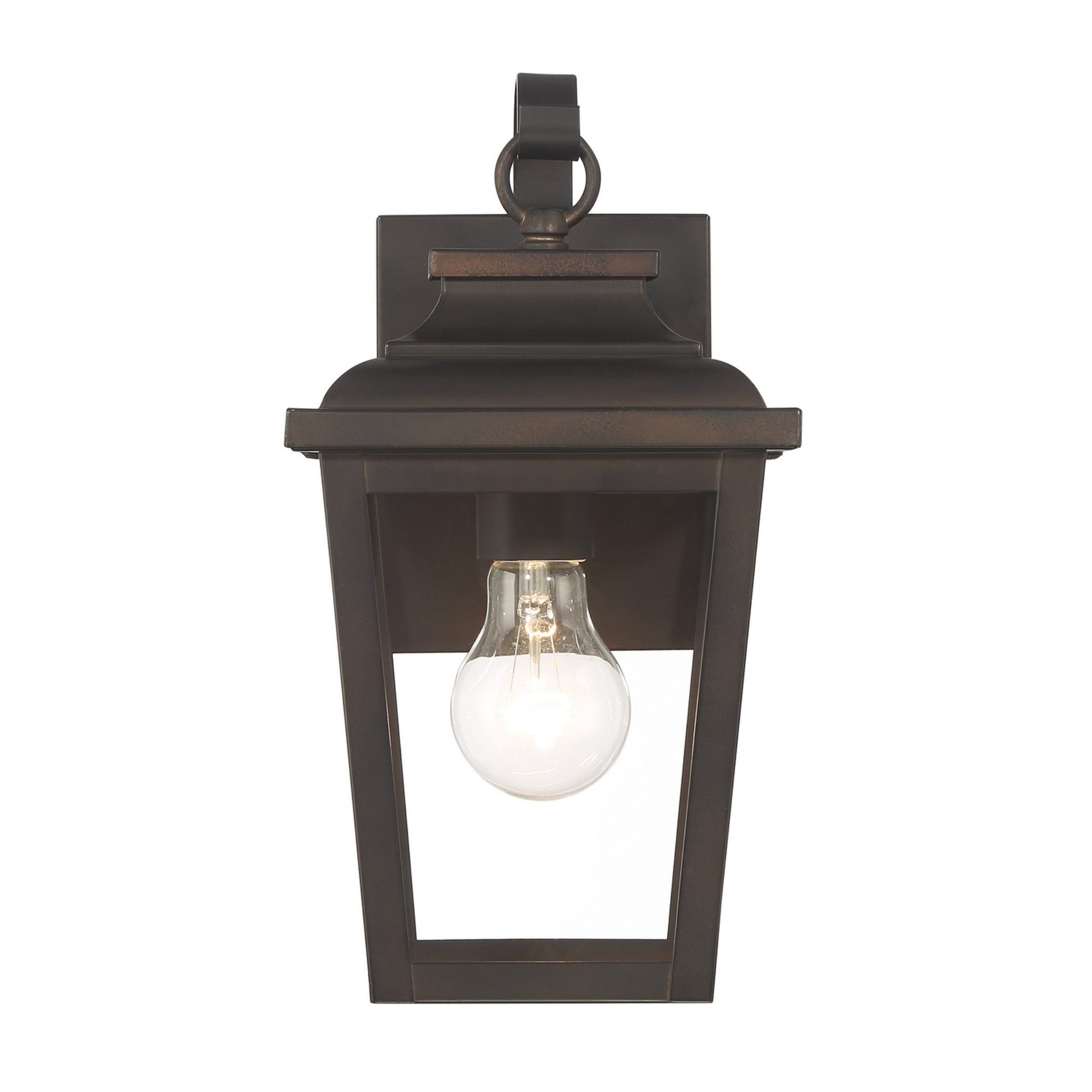 Irvington Manor 12" Outdoor Wall Sconce with Clear Glass, Chelesa Bronze Finish - Bees Lighting