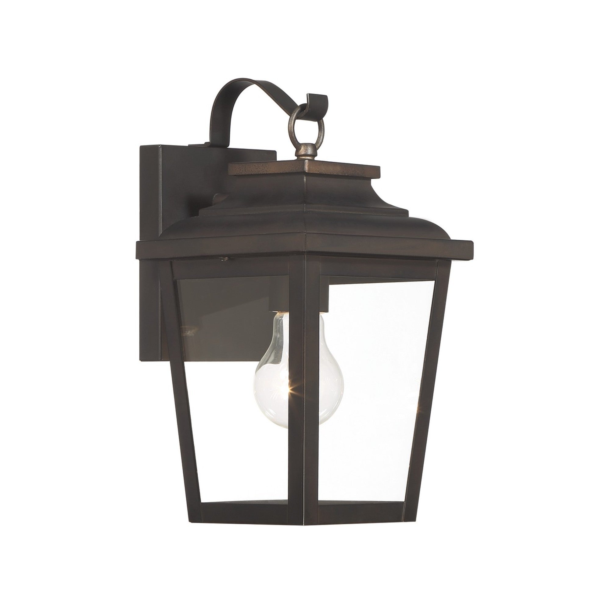 Irvington Manor 12" Outdoor Wall Sconce with Clear Glass, Chelesa Bronze Finish - Bees Lighting