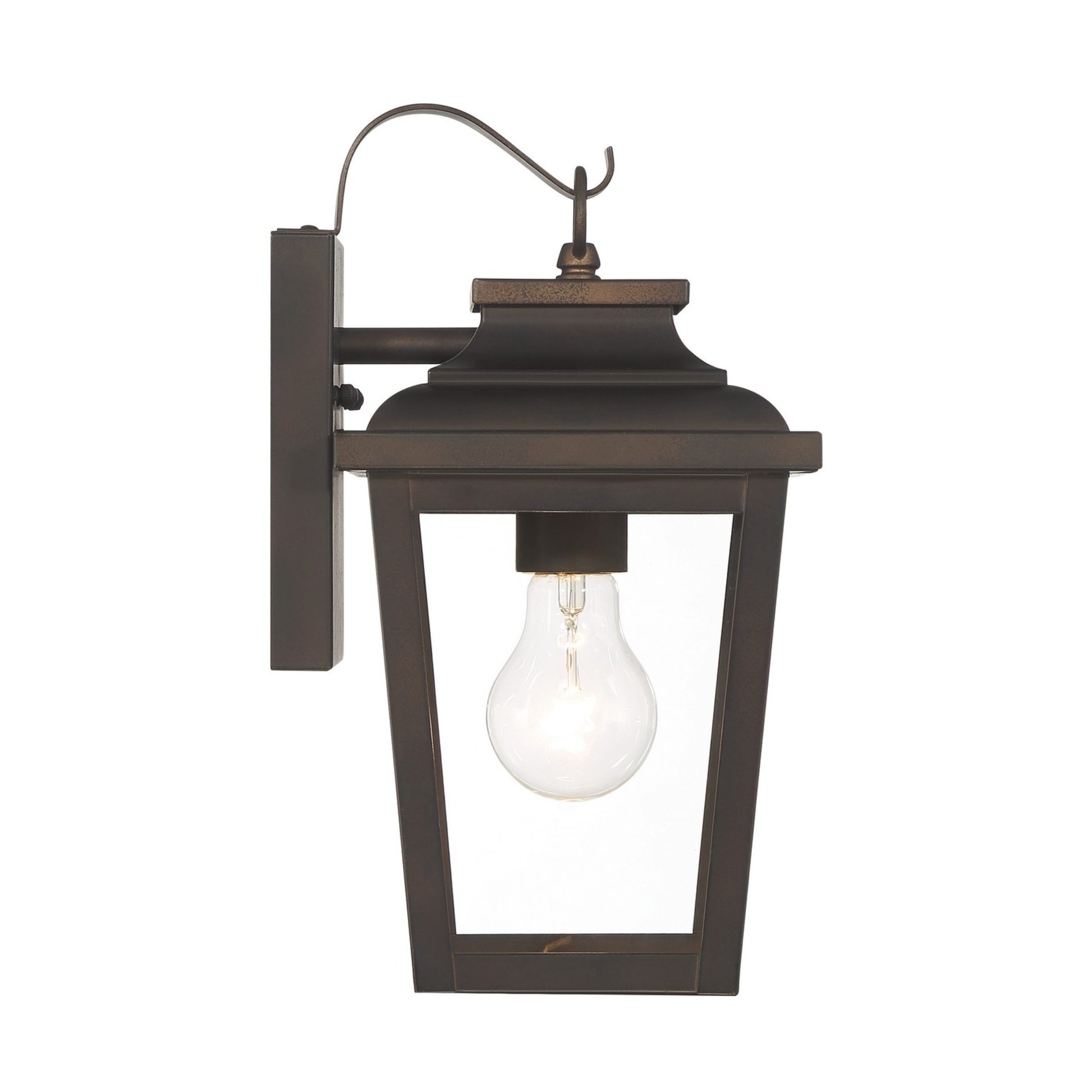 Irvington Manor 12" Outdoor Wall Sconce with Clear Glass, Chelesa Bronze Finish - Bees Lighting