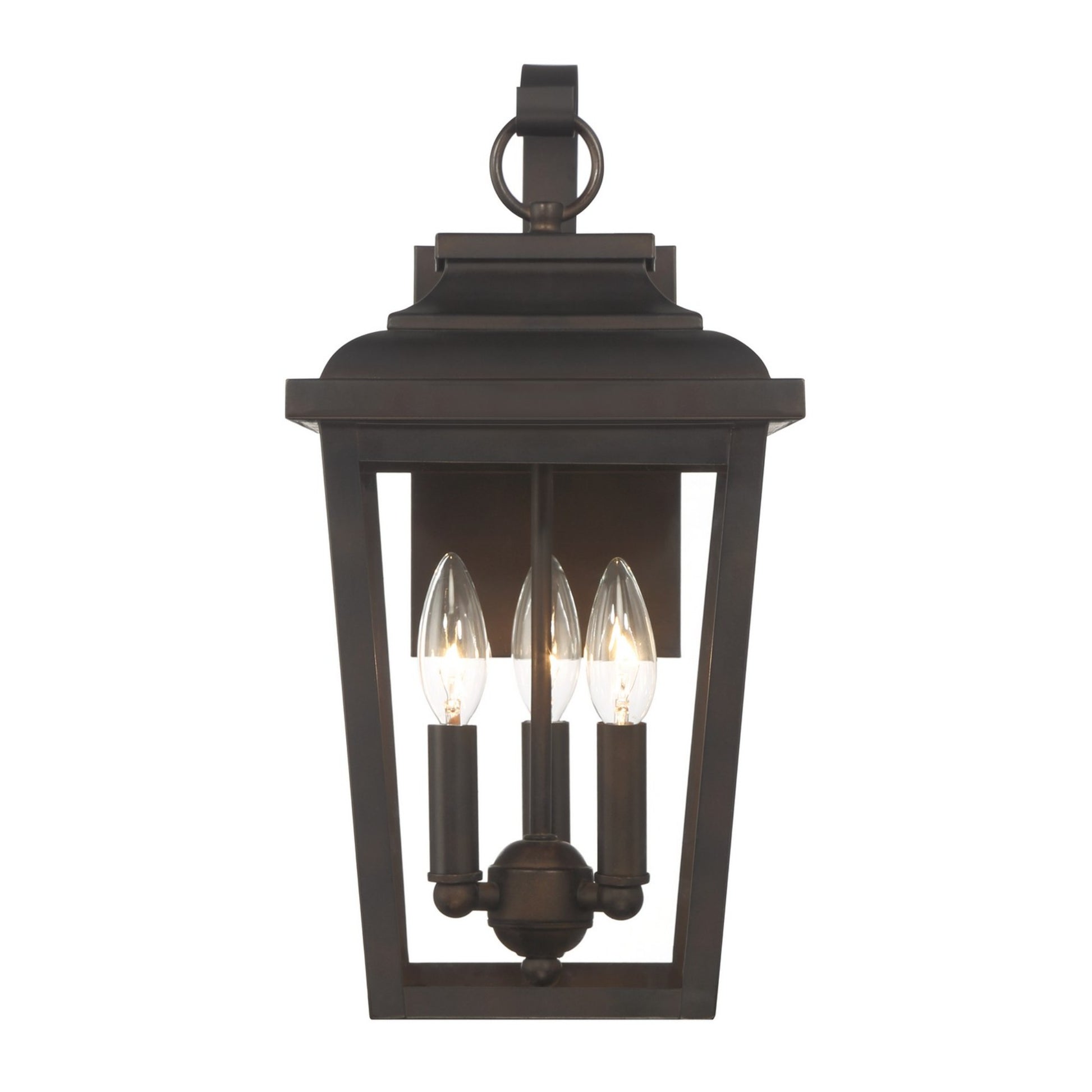Irvington Manor 17" 3-Light Outdoor Wall Sconce with Clear Glass, Chelesa Bronze Finish - Bees Lighting