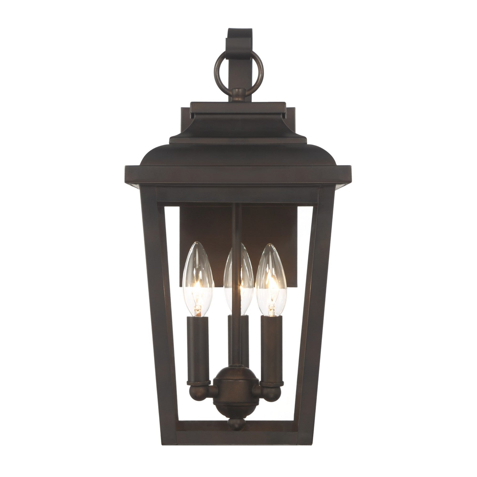 Irvington Manor 17" 3-Light Outdoor Wall Sconce with Clear Glass, Chelesa Bronze Finish - Bees Lighting