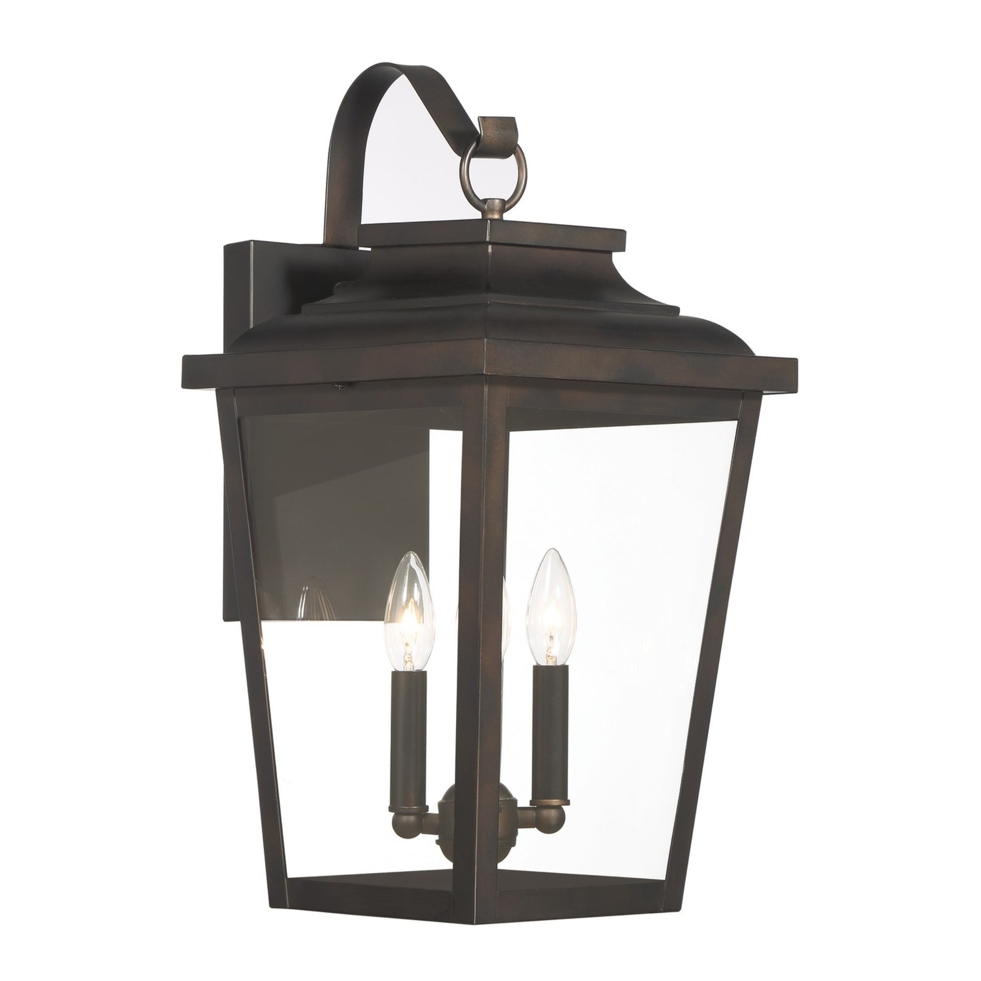 Irvington Manor 21" 4-Light Outdoor Wall Sconce with Clear Glass, Chelesa Bronze Finish - Bees Lighting
