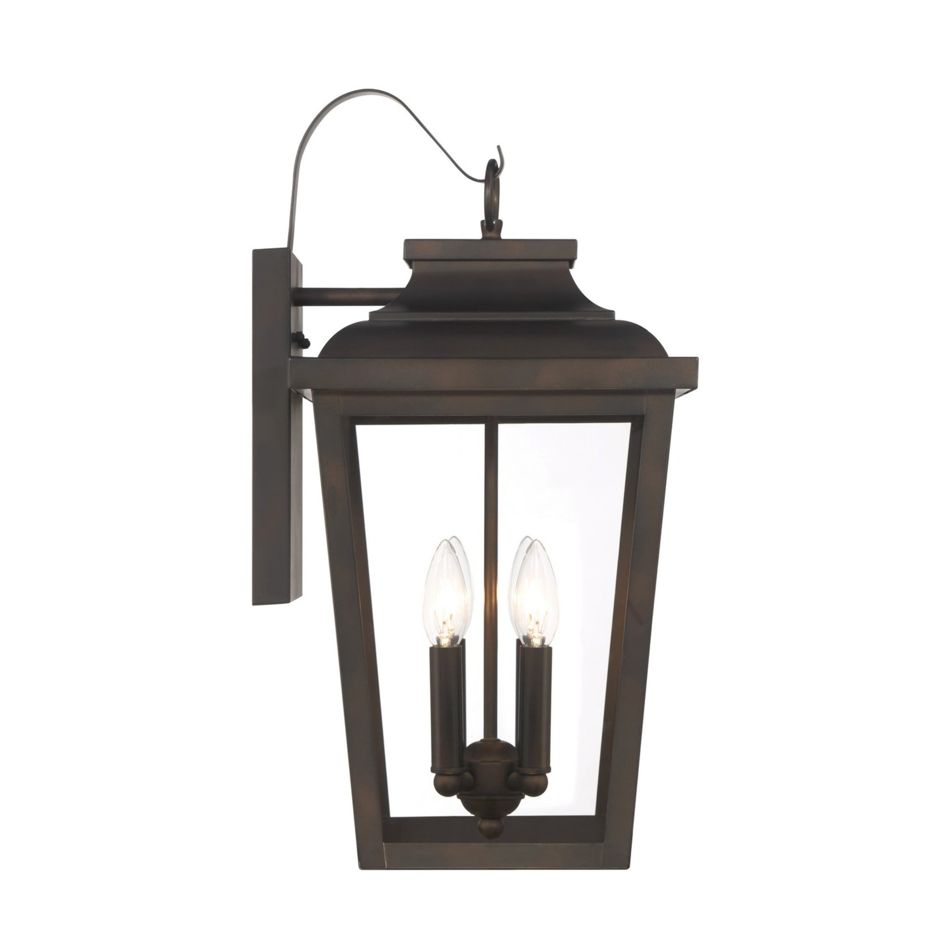 Irvington Manor 21" 4-Light Outdoor Wall Sconce with Clear Glass, Chelesa Bronze Finish - Bees Lighting
