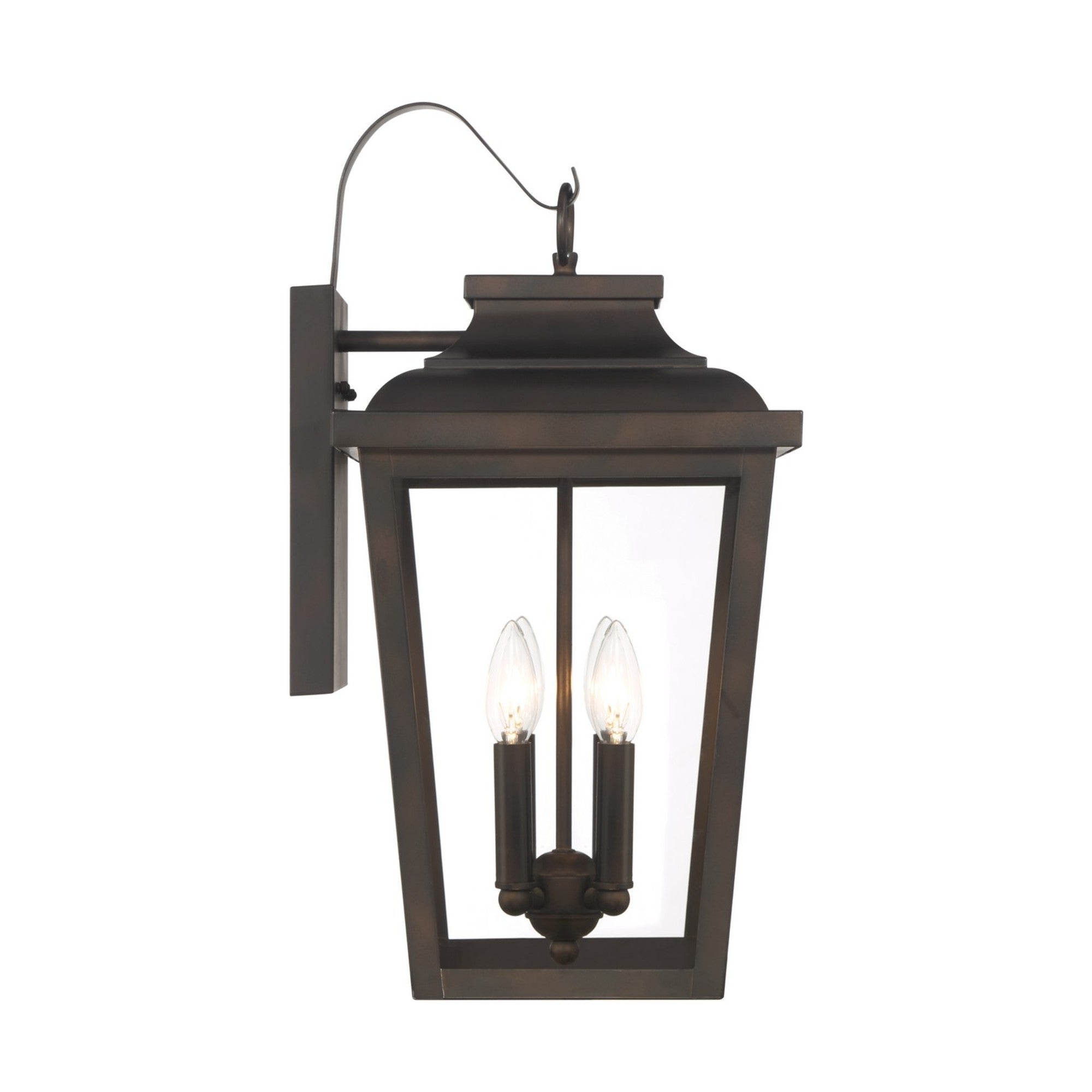 Irvington Manor 21" 4-Light Outdoor Wall Sconce with Clear Glass, Chelesa Bronze Finish - Bees Lighting