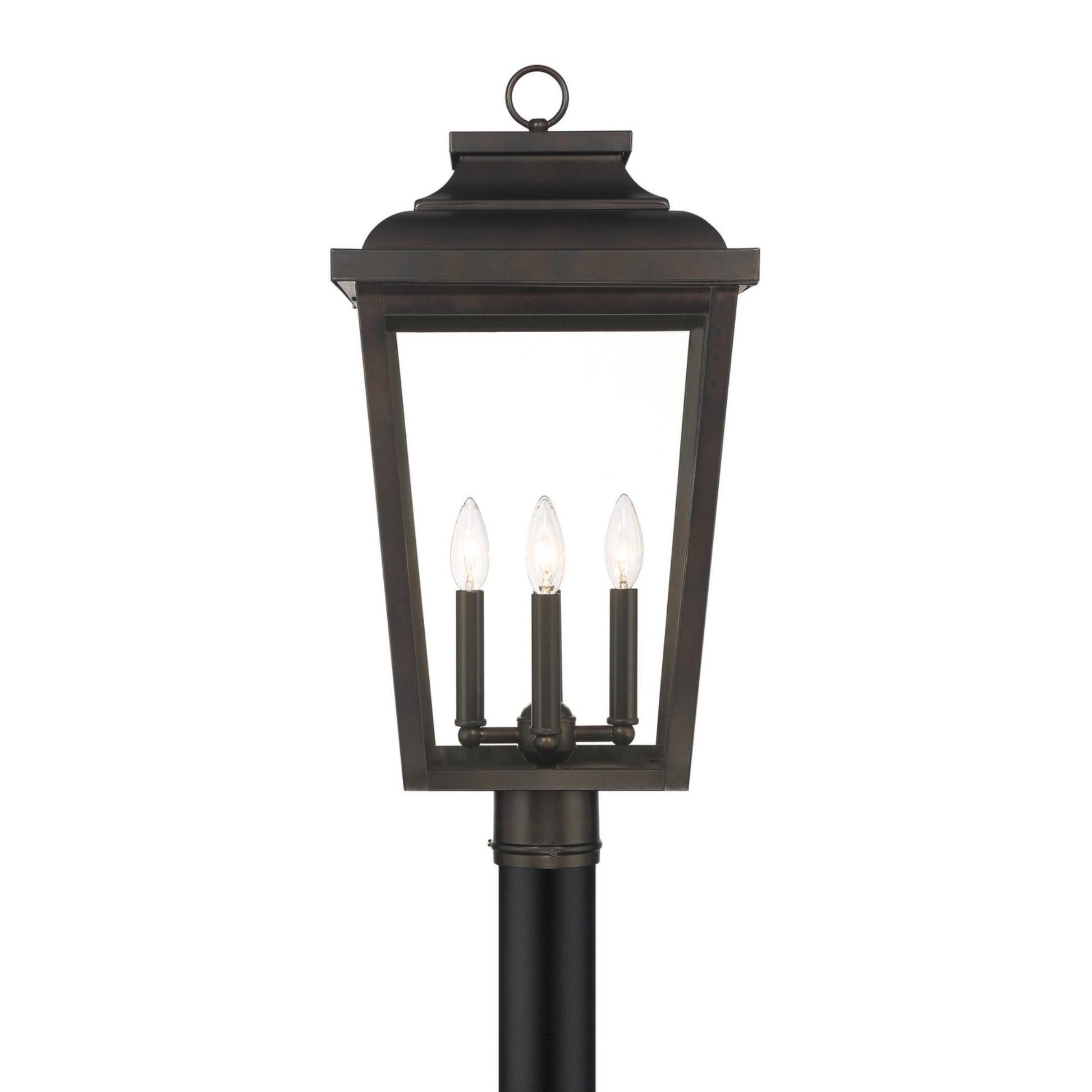 Irvington Manor 24" 4-Light Outdoor Post Mount with Clear Glass, Chelesa Bronze Finish - Bees Lighting