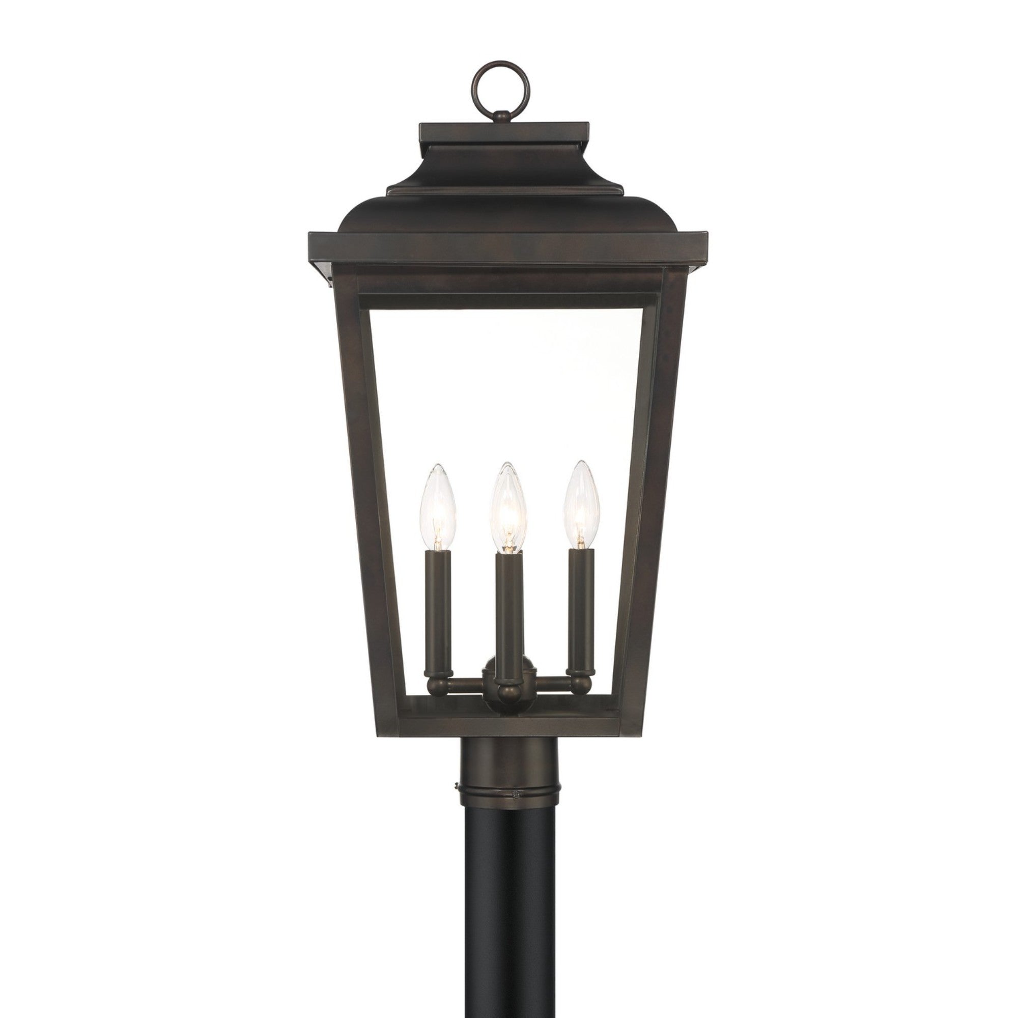 Irvington Manor 24" 4-Light Outdoor Post Mount with Clear Glass, Chelesa Bronze Finish - Bees Lighting