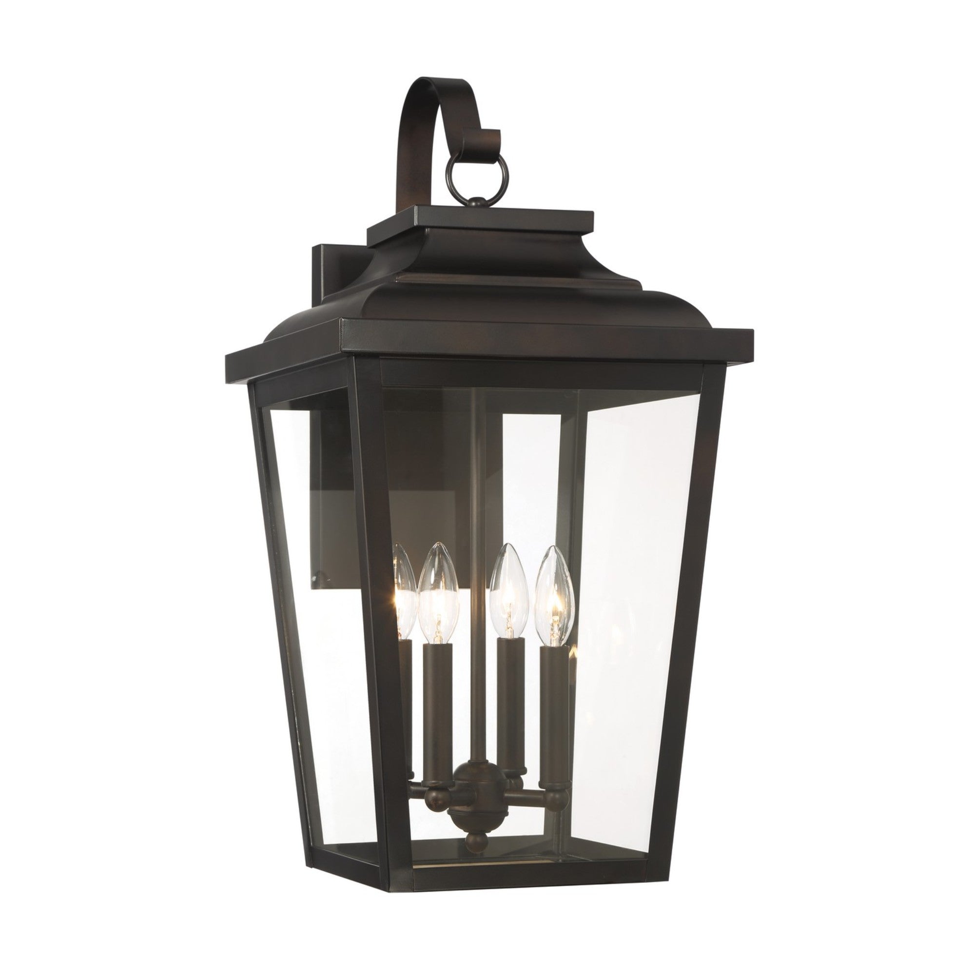 Irvington Manor 24" 4-Light Outdoor Wall Sconce with Clear Glass, Chelesa Bronze Finish - Bees Lighting
