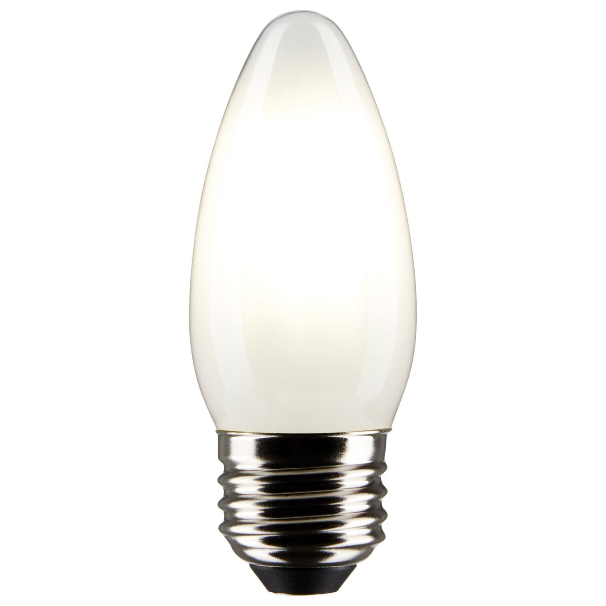 B11 Candle LED Bulb, 6 Watts, 500 Lumens, 5000K, E26 Medium Base, Frosted, Pack of 2 - Bees Lighting
