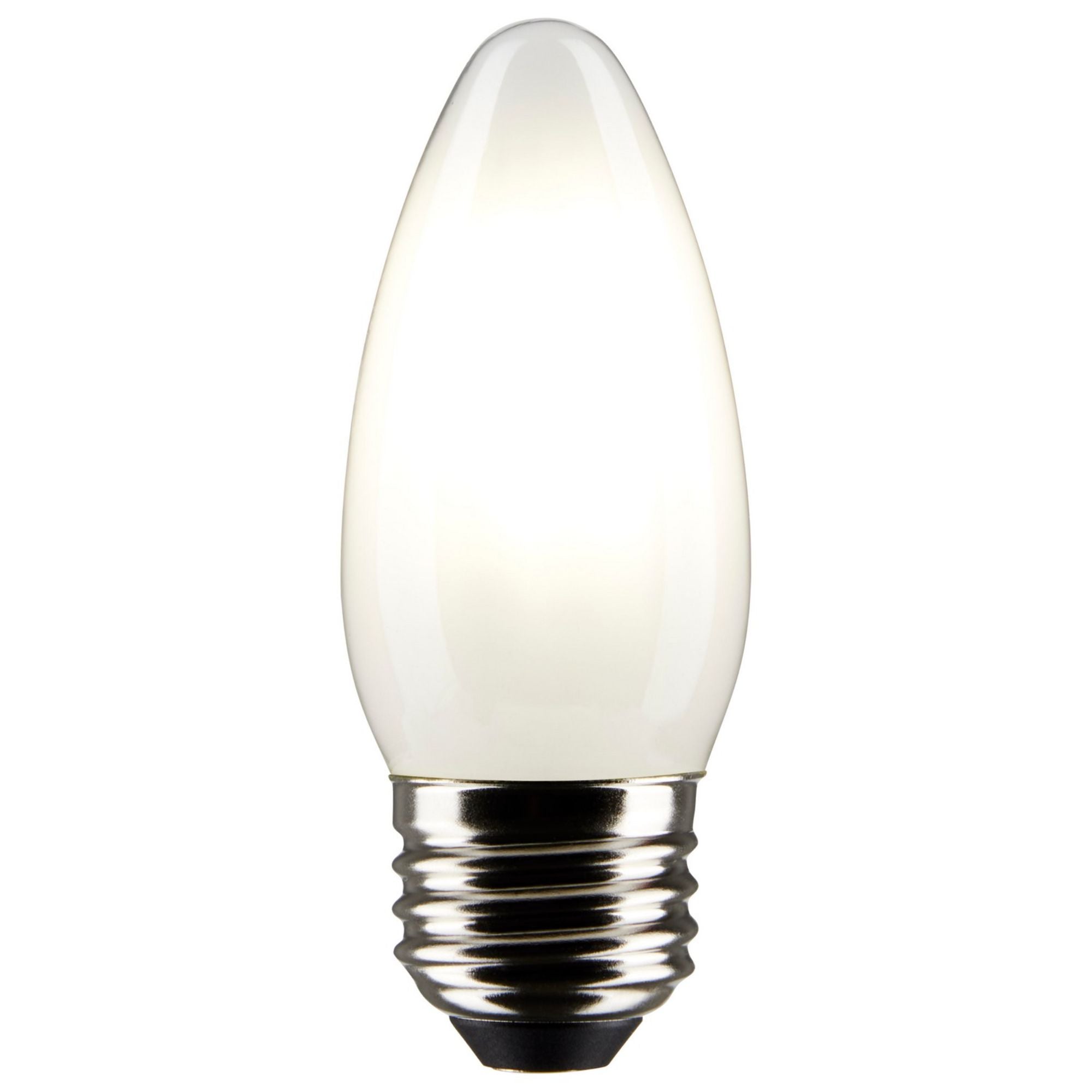 B11 Candle LED Bulb, 6 Watts, 500 Lumens, 5000K, E26 Medium Base, Frosted, Pack of 2 - Bees Lighting
