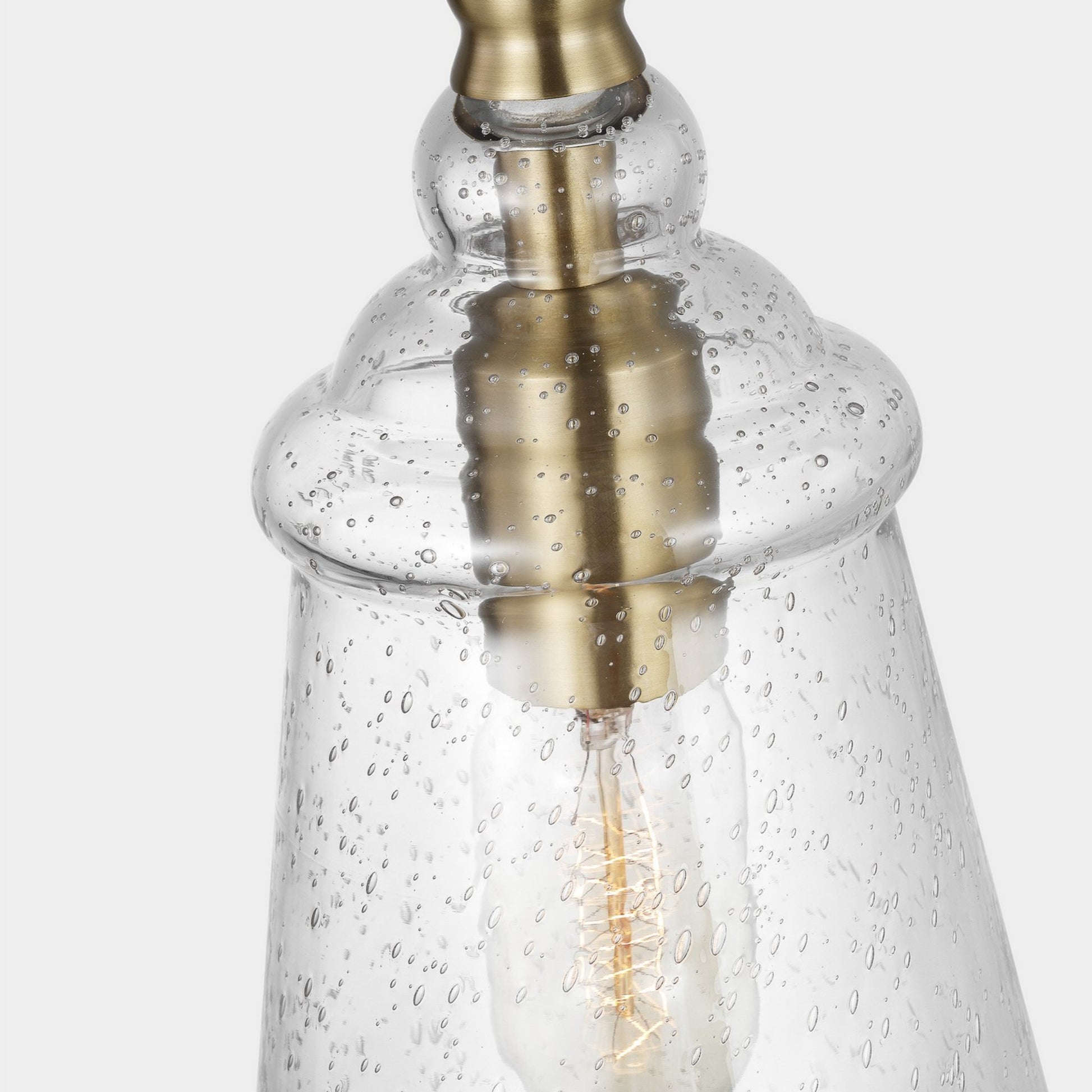 Loras 6" Mini Pendant, Satin Brass Finish - Bees Lighting