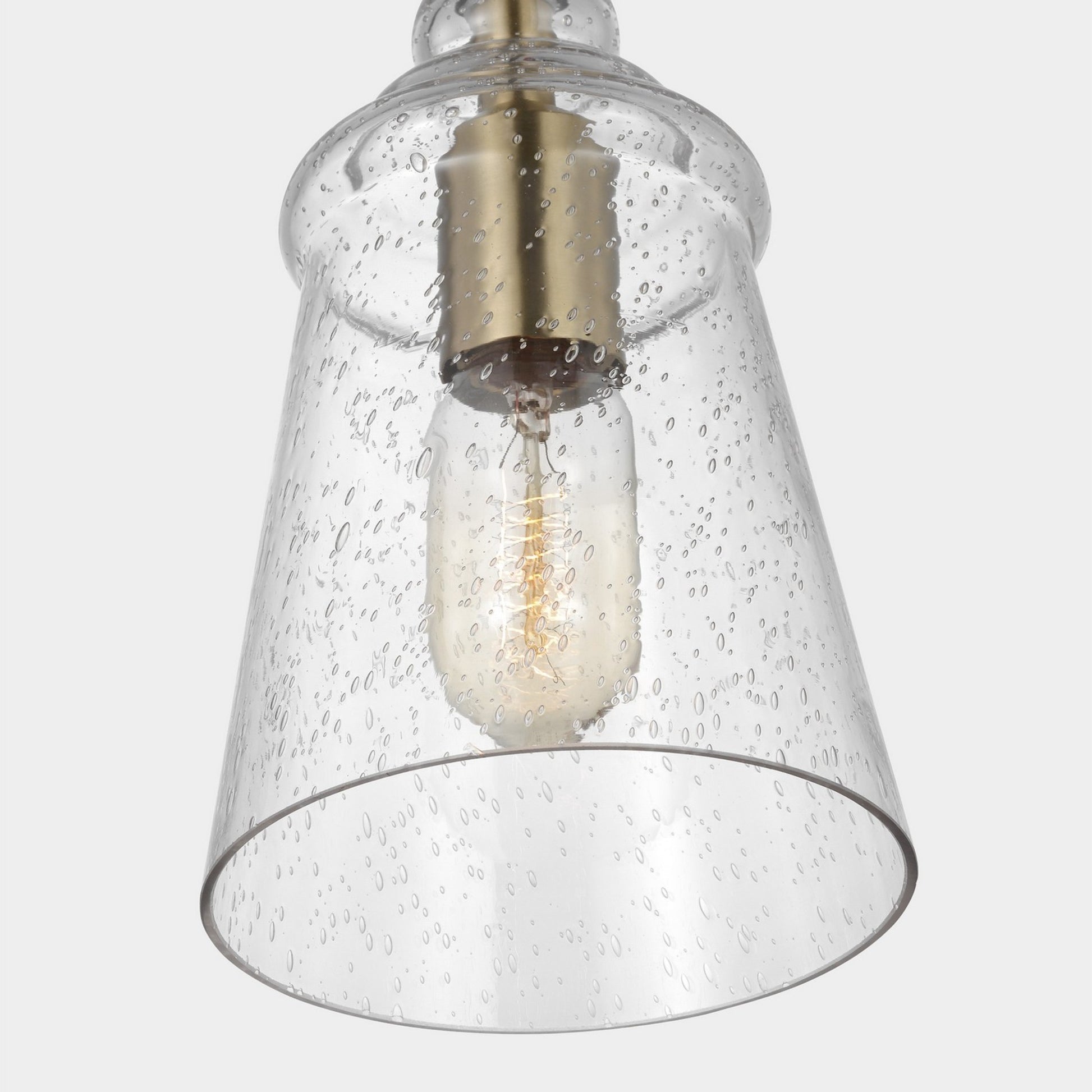 Loras 6" Mini Pendant, Satin Brass Finish - Bees Lighting
