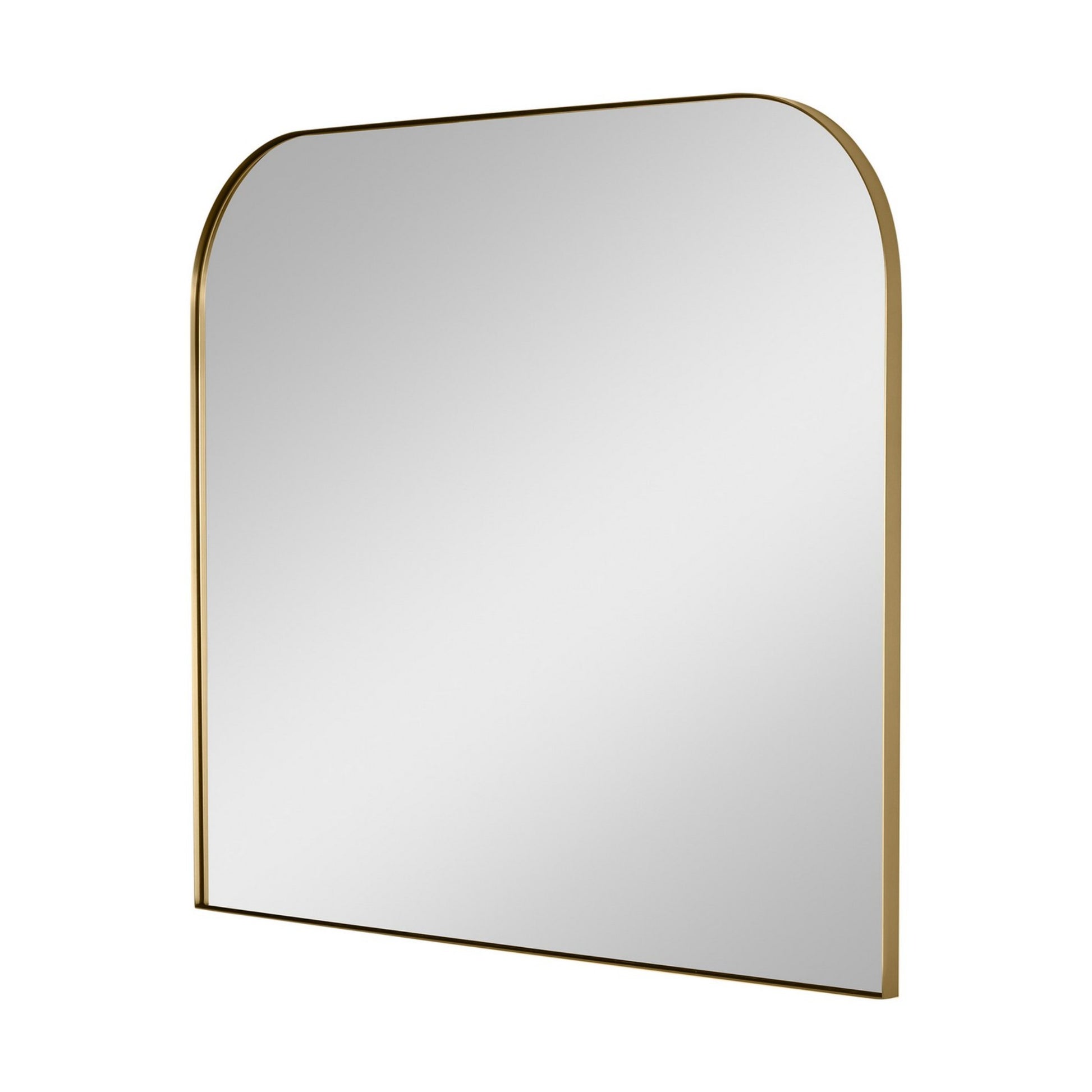 Planer 42" x 36" Wide Mirror, Burnished Brass Finish - Bees Lighting