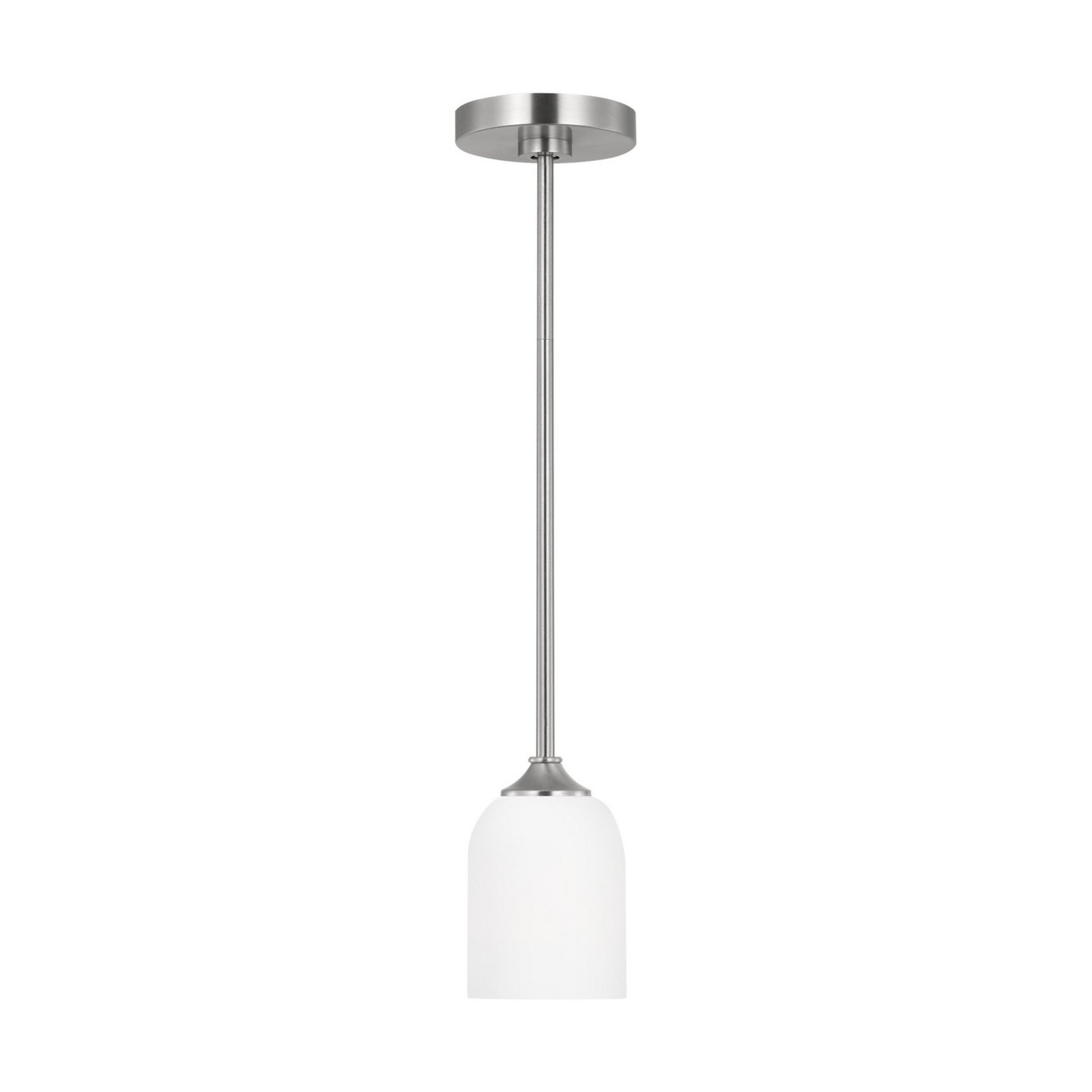 Emile 4" Mini Pendant, Brushed Steel Finish - Bees Lighting