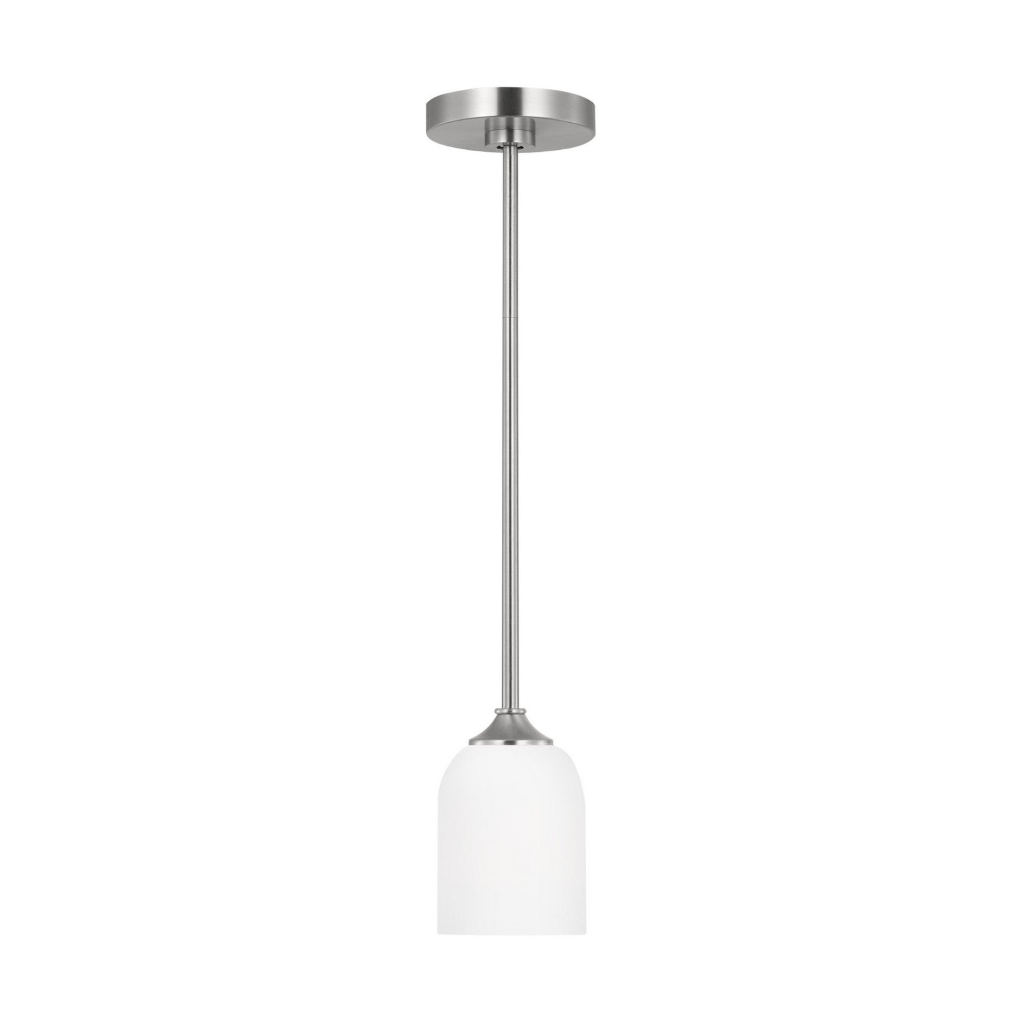 Emile 4" Mini Pendant, Brushed Steel Finish - Bees Lighting