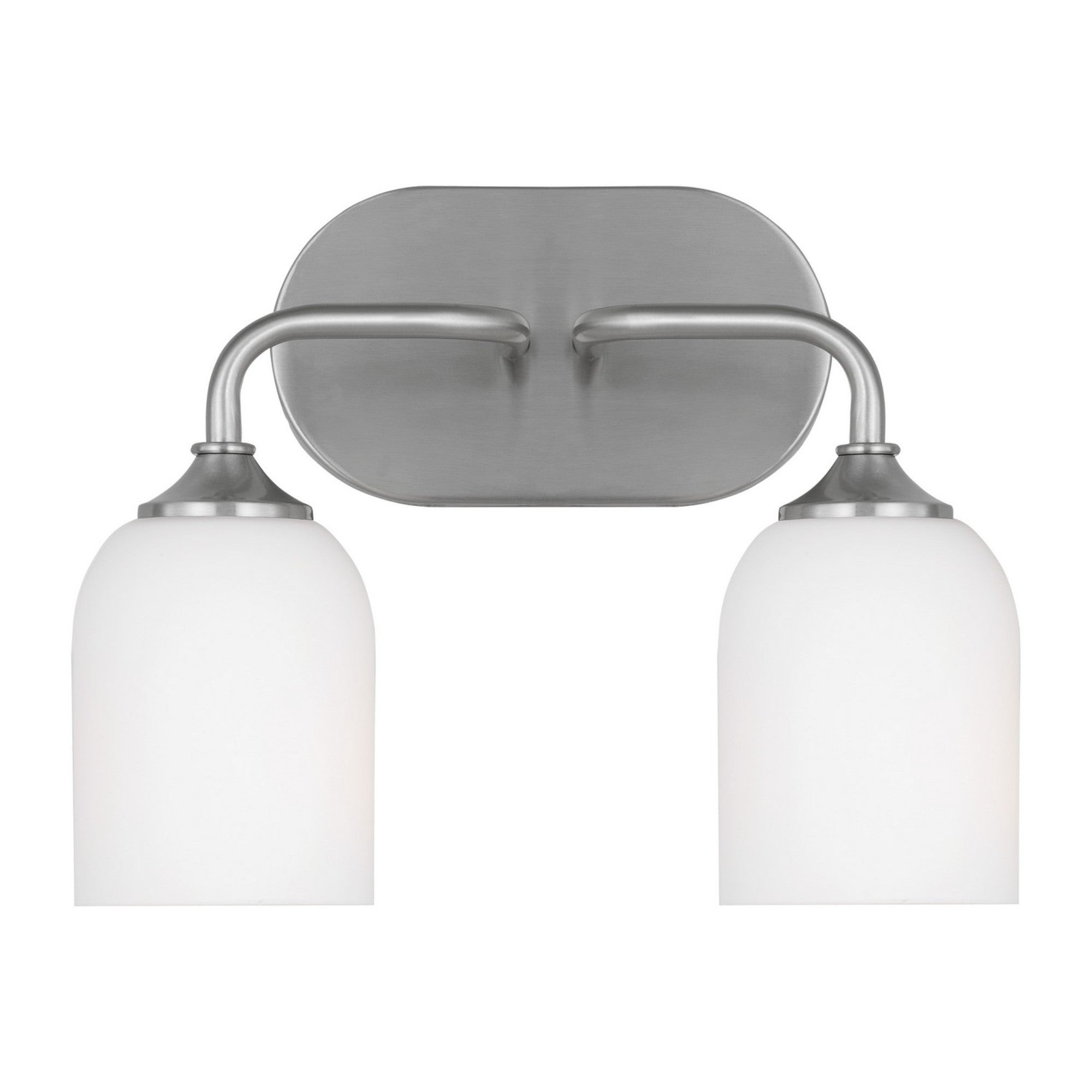 Emile 13" 2-Light Medium Vanity, Brushed Steel Finish