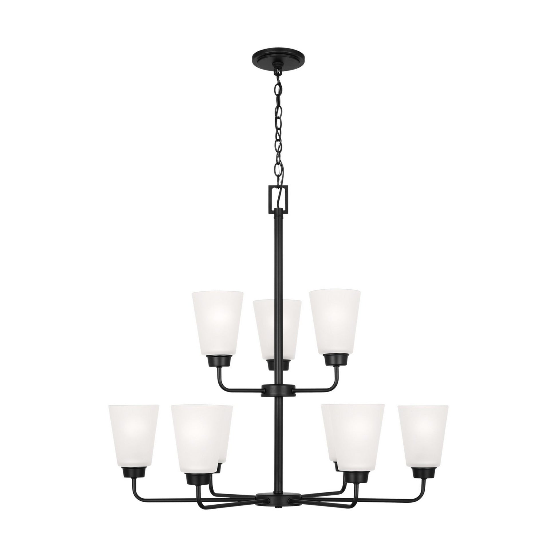 Kerrville 29" 9-Light Chandelier, Midnight Black Finish - Bees Lighting