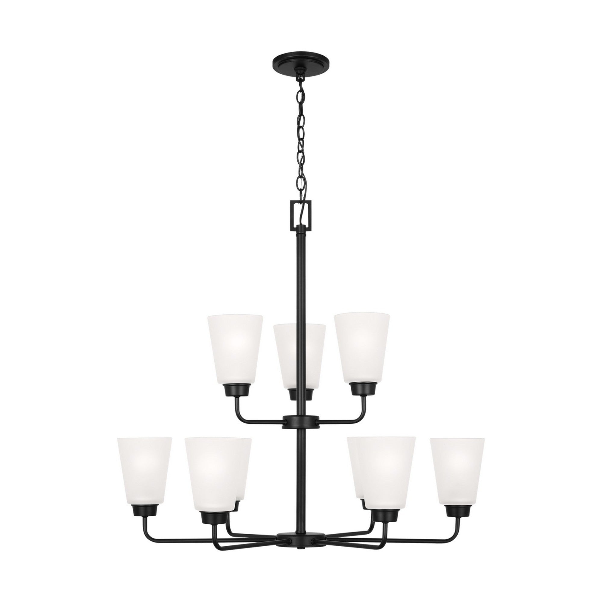 Kerrville 29" 9-Light Chandelier, Midnight Black Finish - Bees Lighting