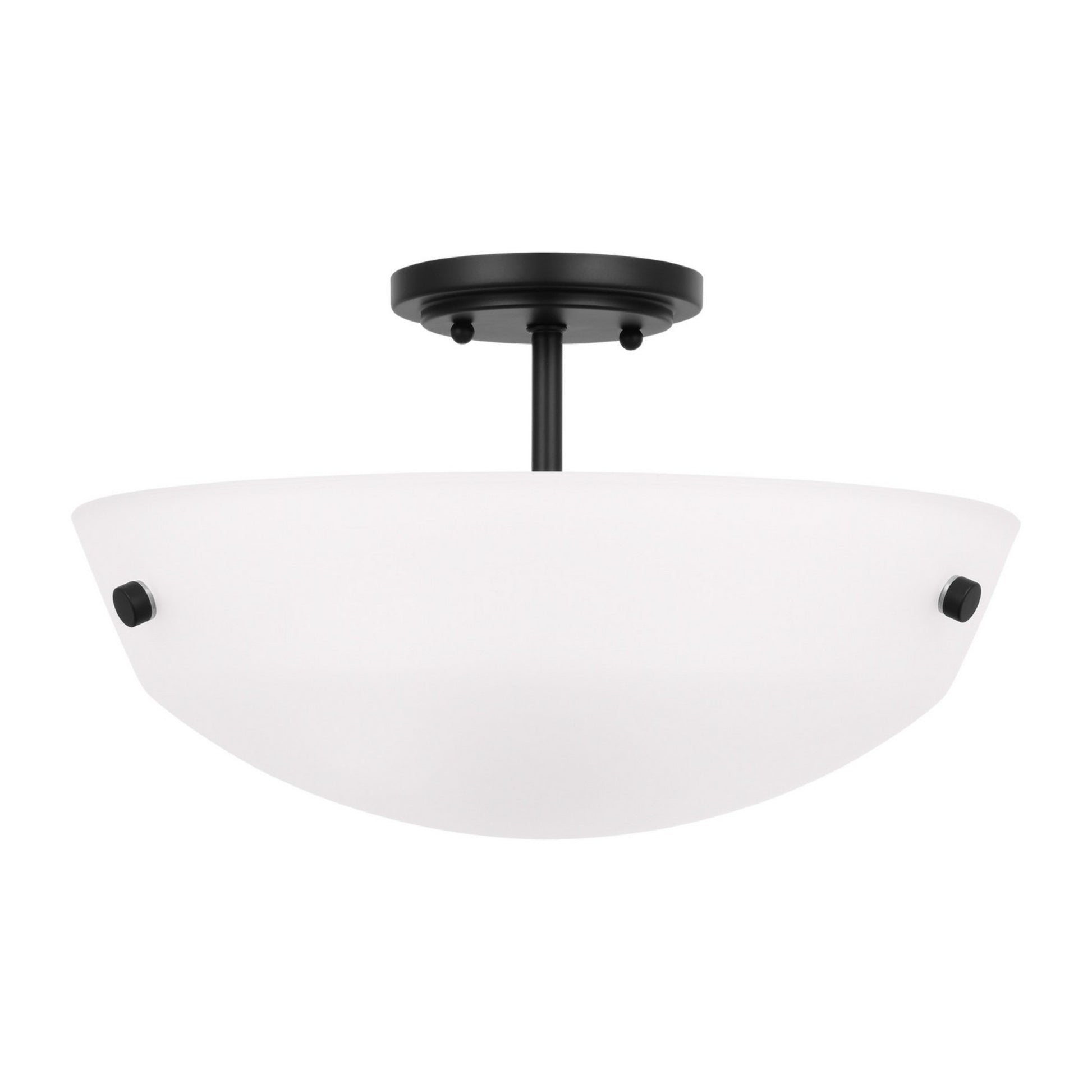 Kerrville 15" 2-Light Semi-Flush Convertible Pendant, Midnight Black Finish - Bees Lighting