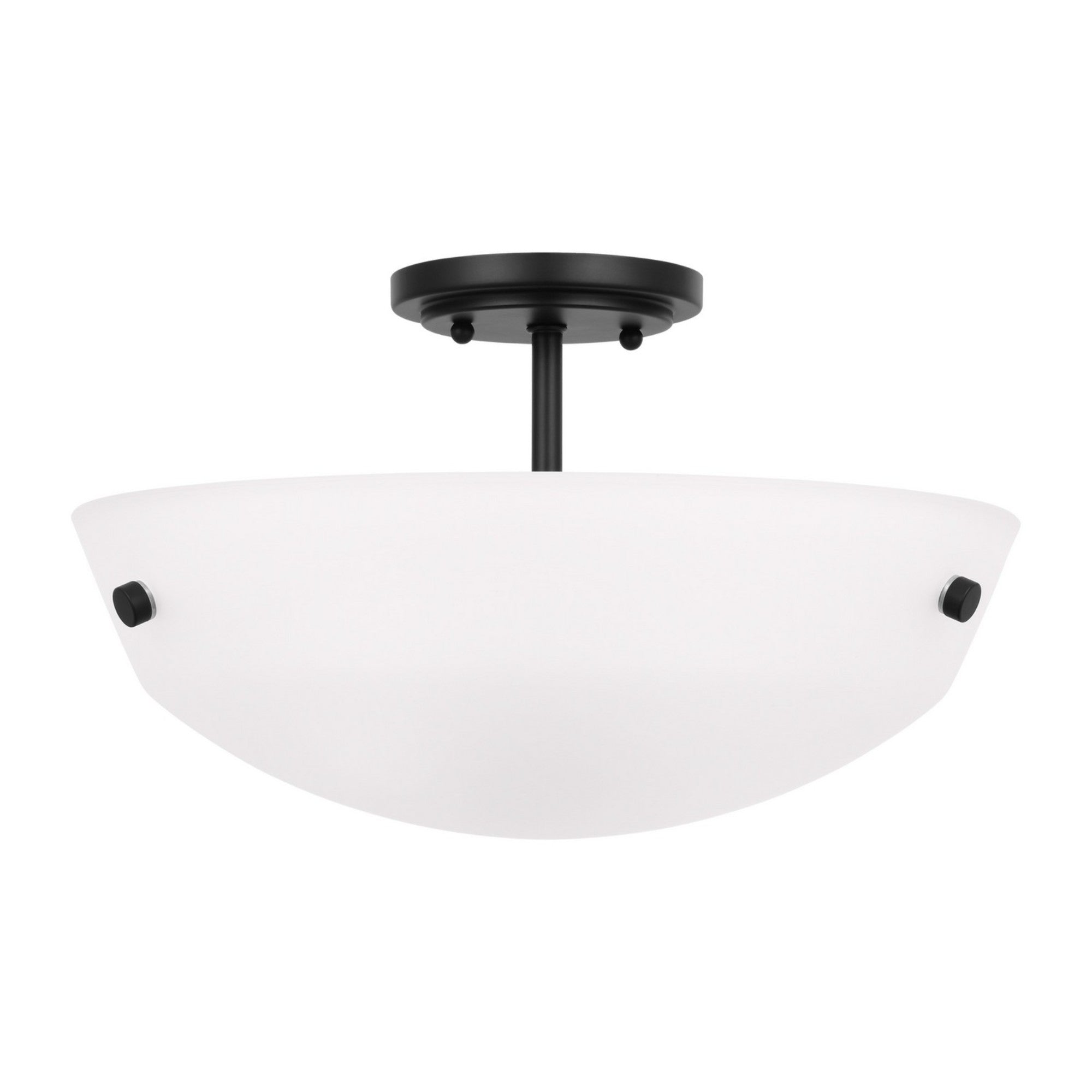 Kerrville 15" 2-Light Semi-Flush Convertible Pendant, Midnight Black Finish - Bees Lighting