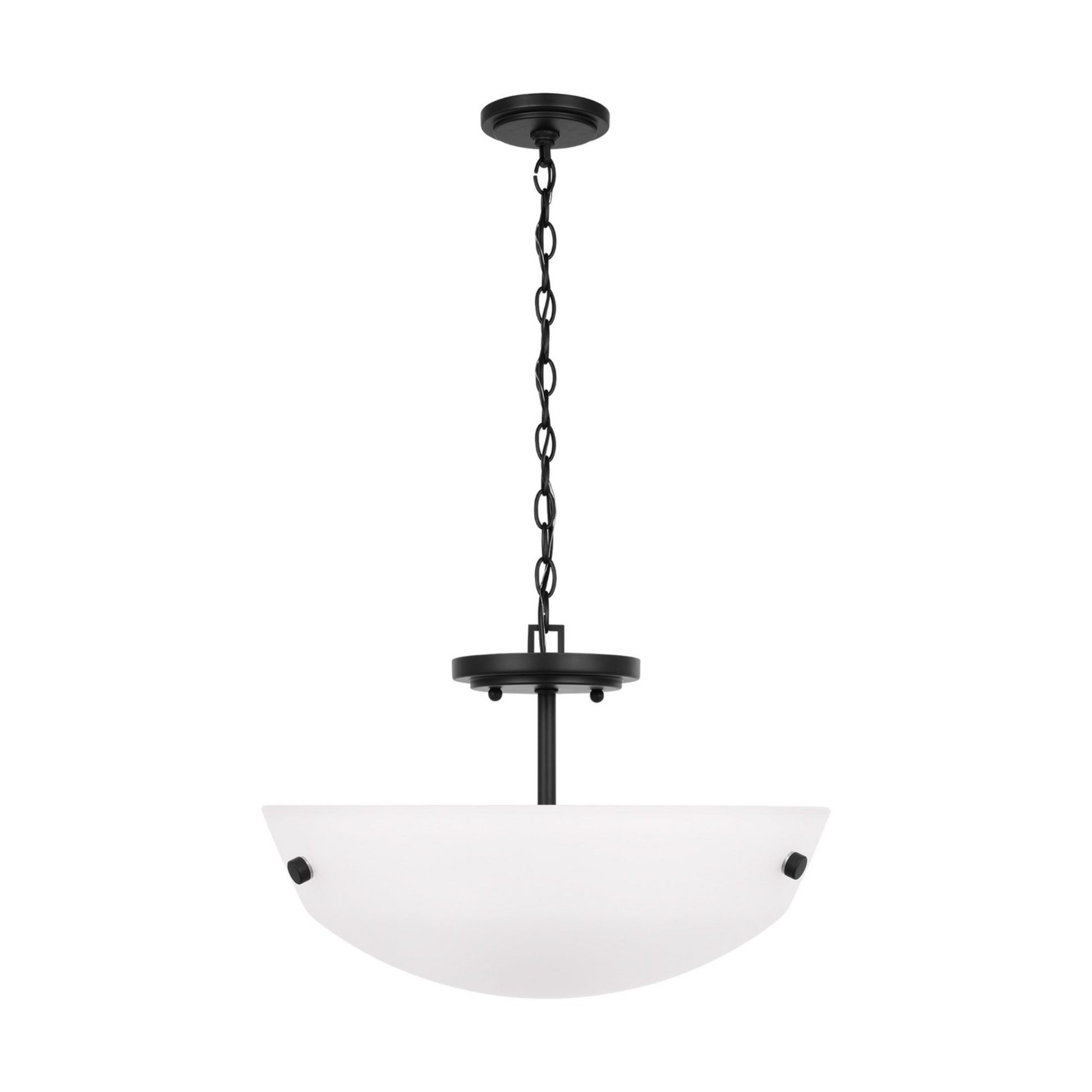 Kerrville 15" 2-Light Semi-Flush Convertible Pendant, Midnight Black Finish - Bees Lighting