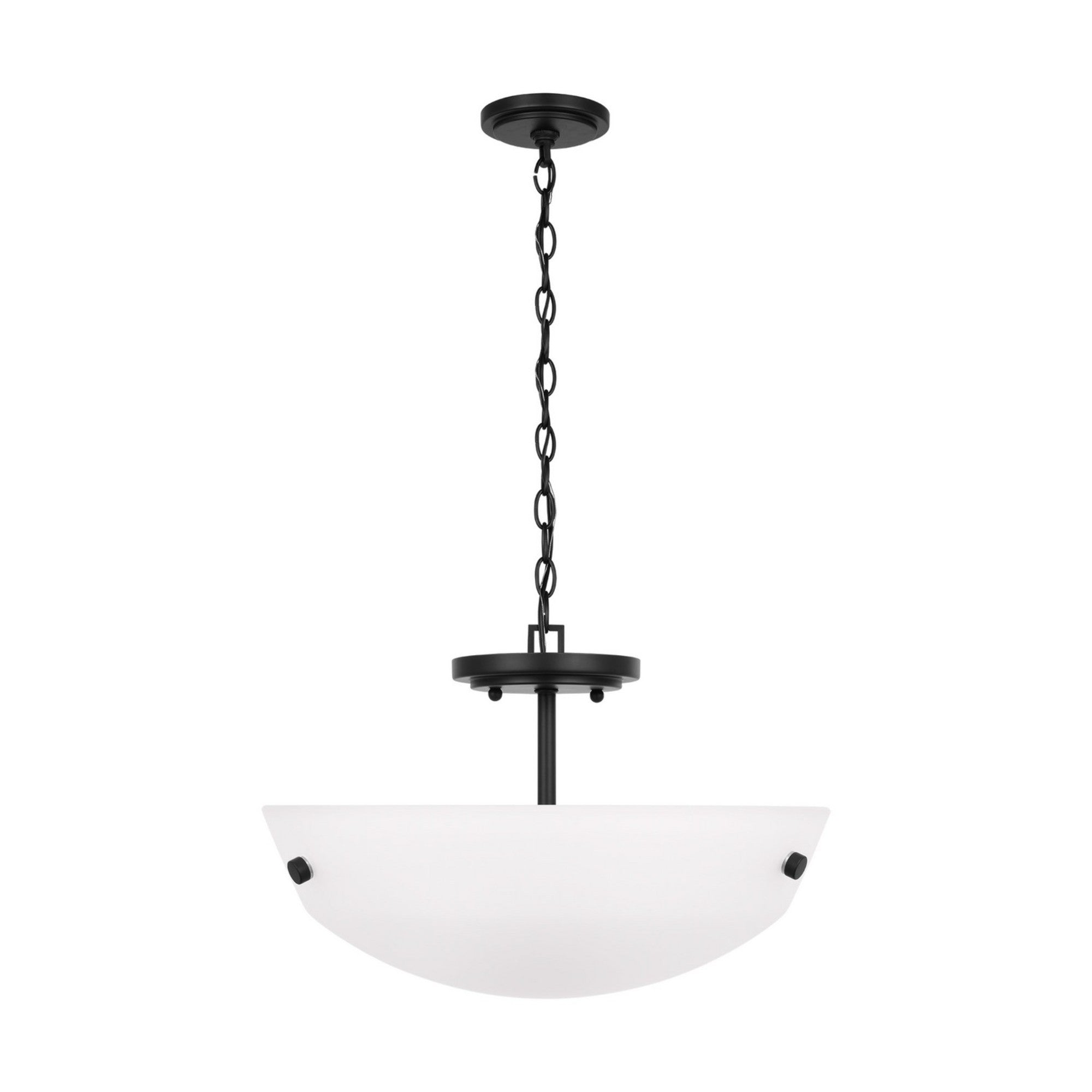 Kerrville 15" 2-Light Semi-Flush Convertible Pendant, Midnight Black Finish - Bees Lighting