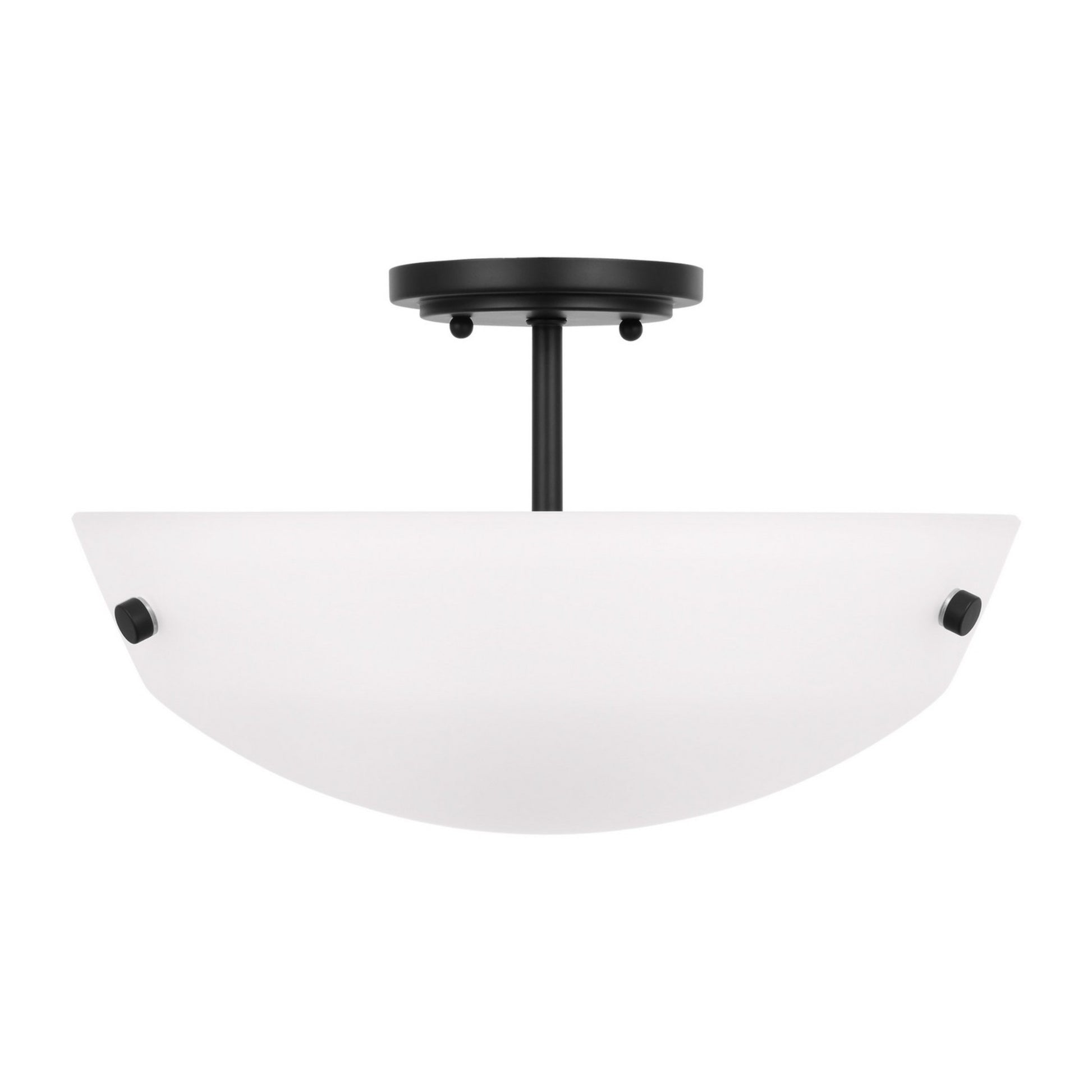 Kerrville 15" 2-Light Semi-Flush Convertible Pendant, Midnight Black Finish - Bees Lighting