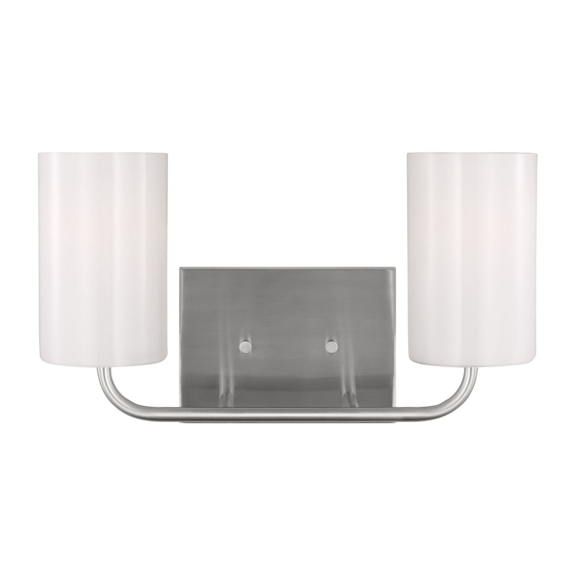 Rhett 15" 2-Light Medium Bathroom Vanity, Brushed Steel Finish - Bees Lighting
