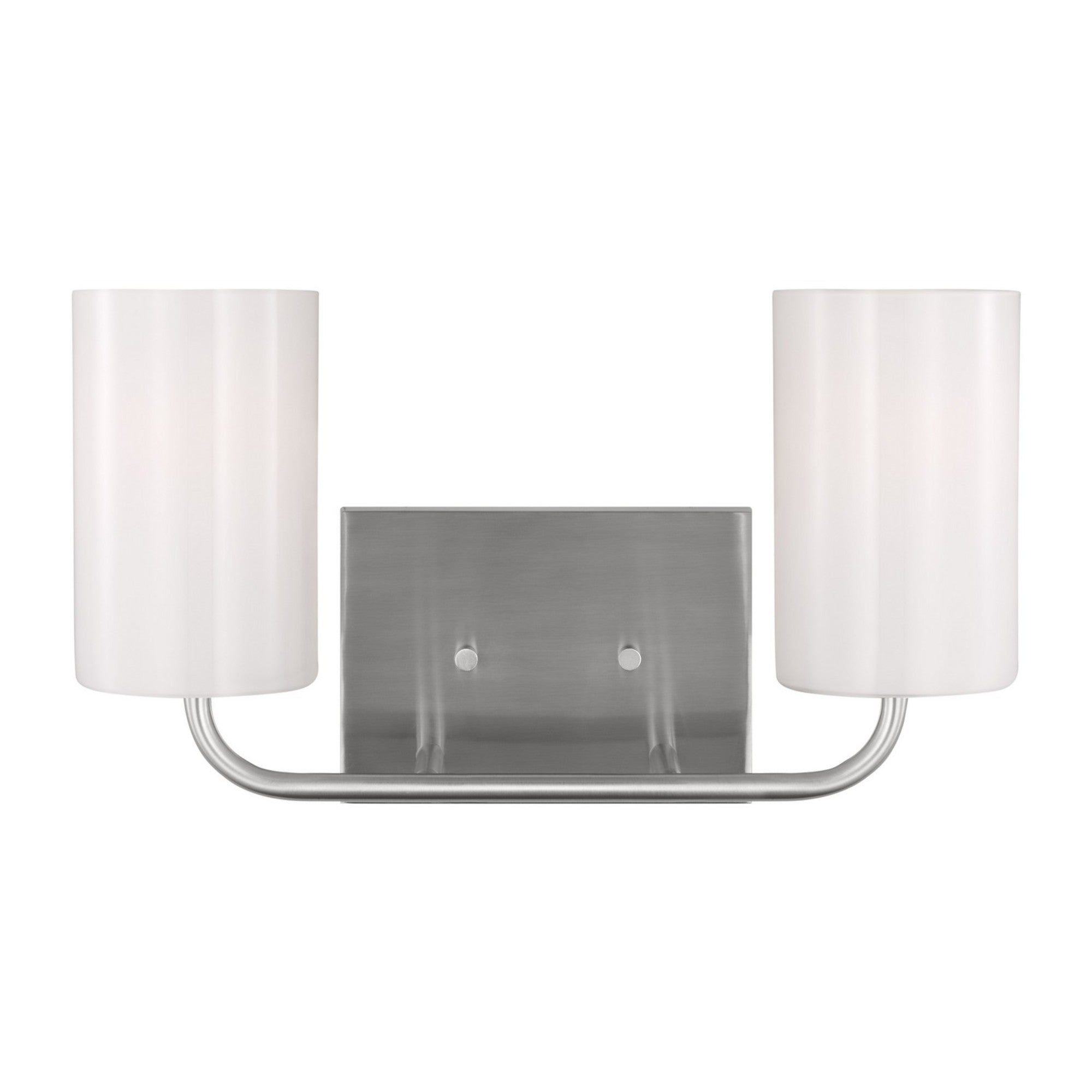 Rhett 15" 2-Light Medium Bathroom Vanity, Brushed Steel Finish - Bees Lighting