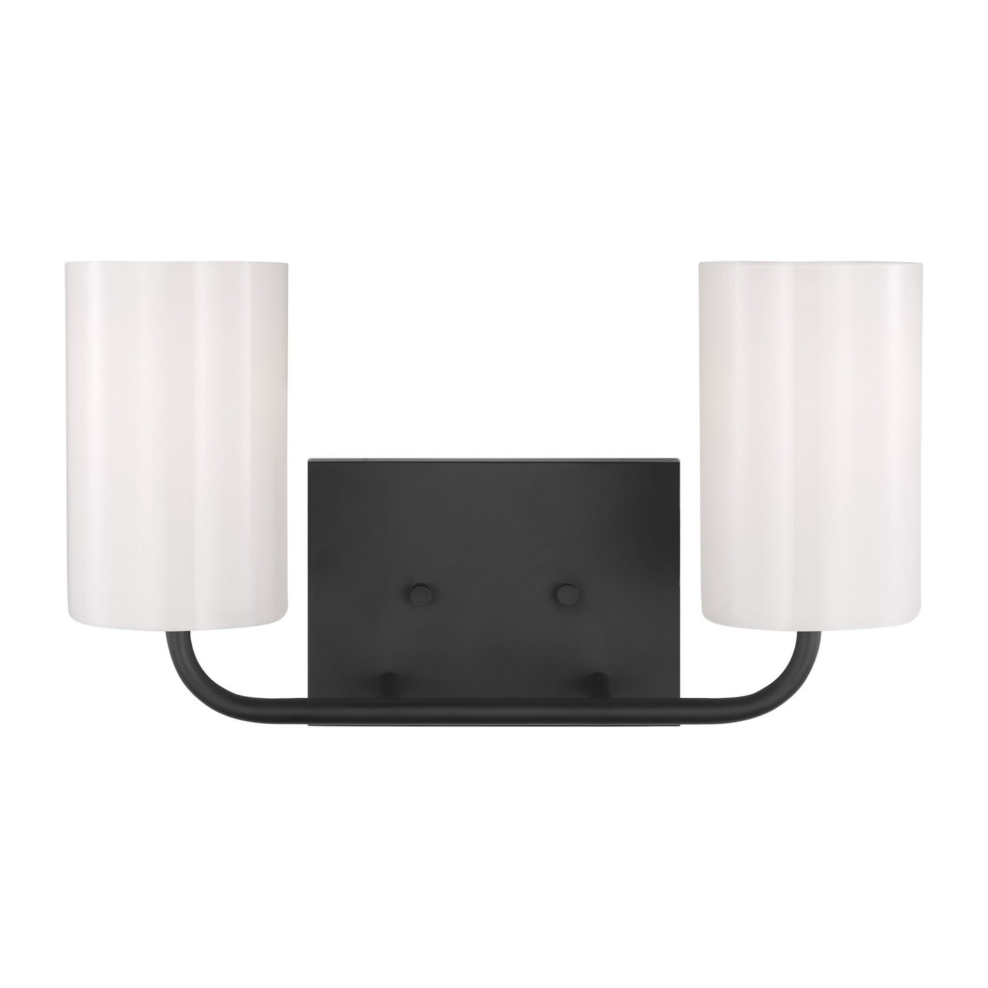 Rhett 15" 2-Light Medium Bathroom Vanity, Midnight Black Finish - Bees Lighting