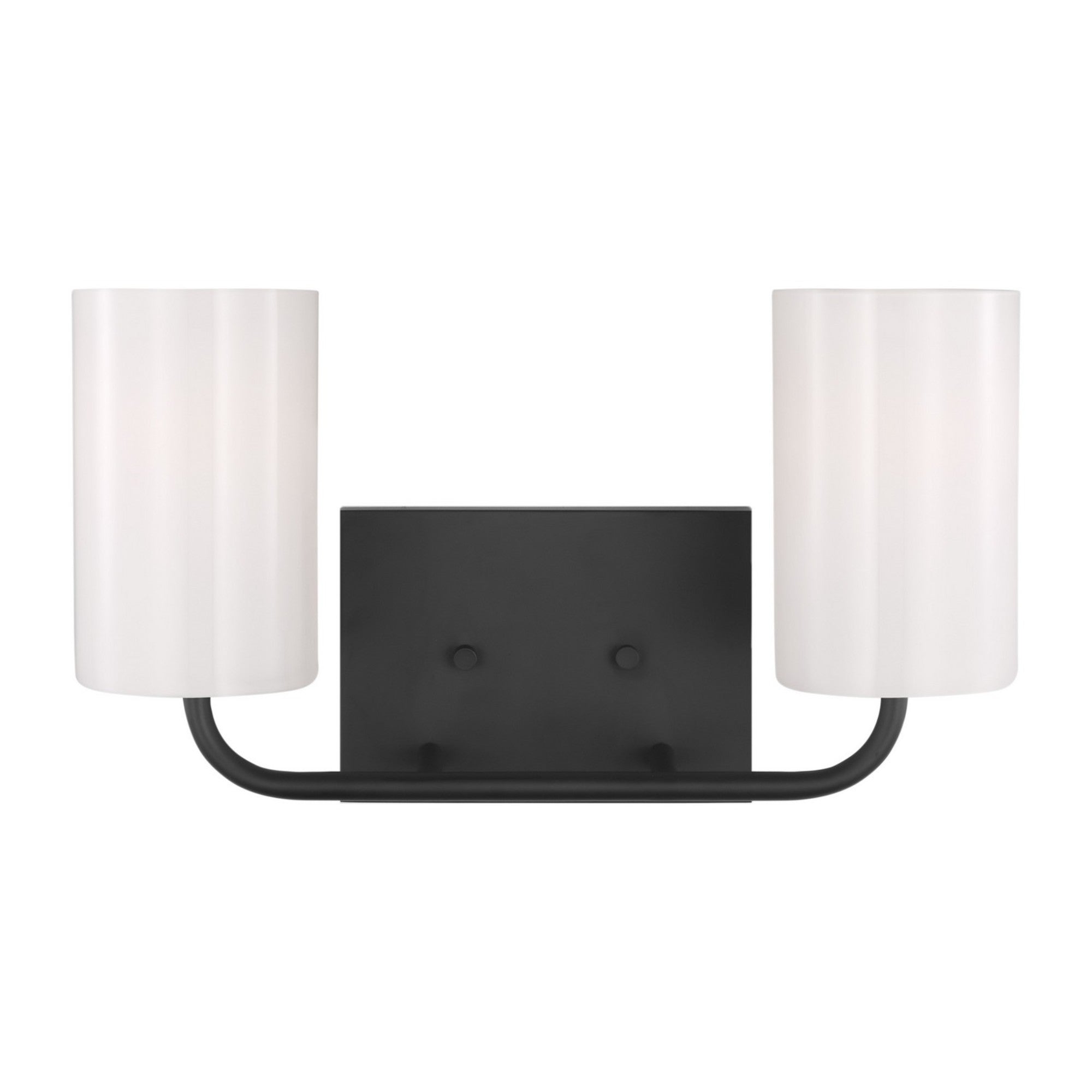 Rhett 15" 2-Light Medium Bathroom Vanity, Midnight Black Finish - Bees Lighting