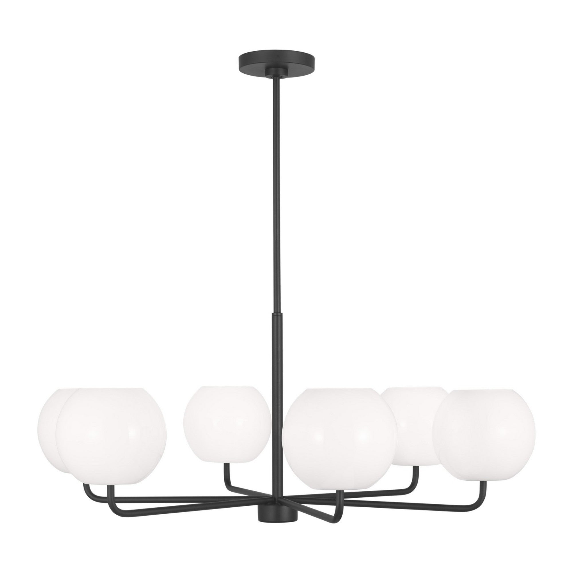 Rory 35" 6-Light Large Chandelier, Midnight Black Finish - Bees Lighting