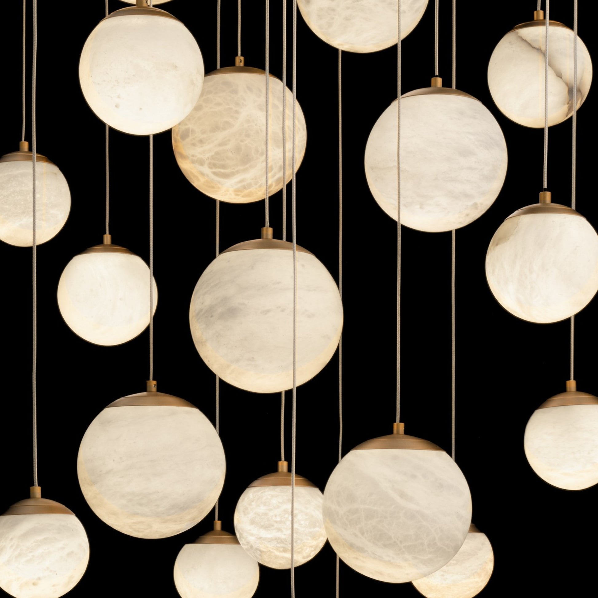 Pisces 26" 21-Light LED Pendant, Aged Brass Finish - Bees Lighting