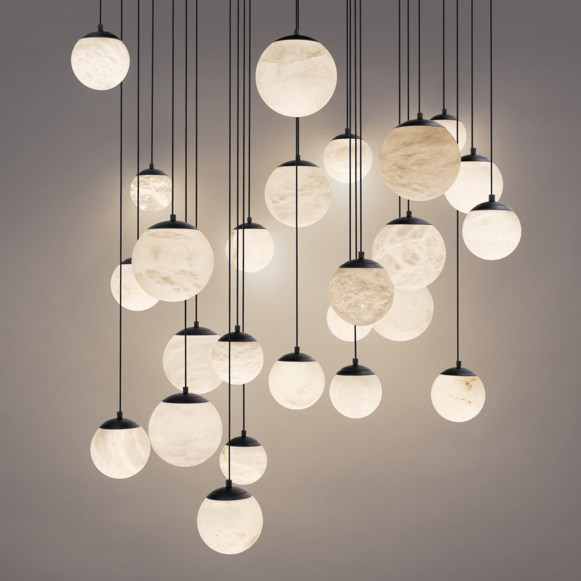 Pisces 28" 25-Light LED Pendant, Black Finish - Bees Lighting