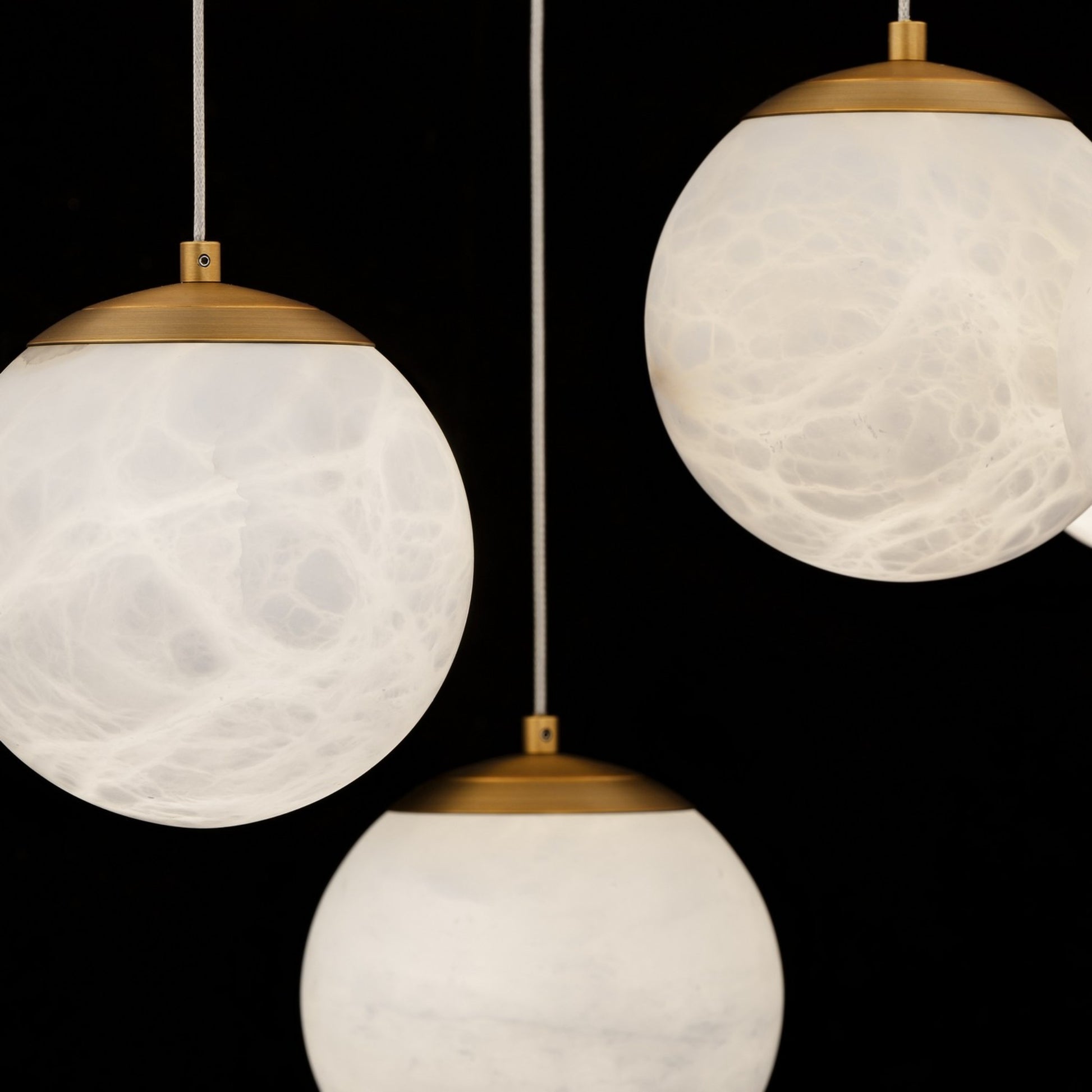 Pisces 36" 41-Light LED Pendant, Aged Brass Finish - Bees Lighting