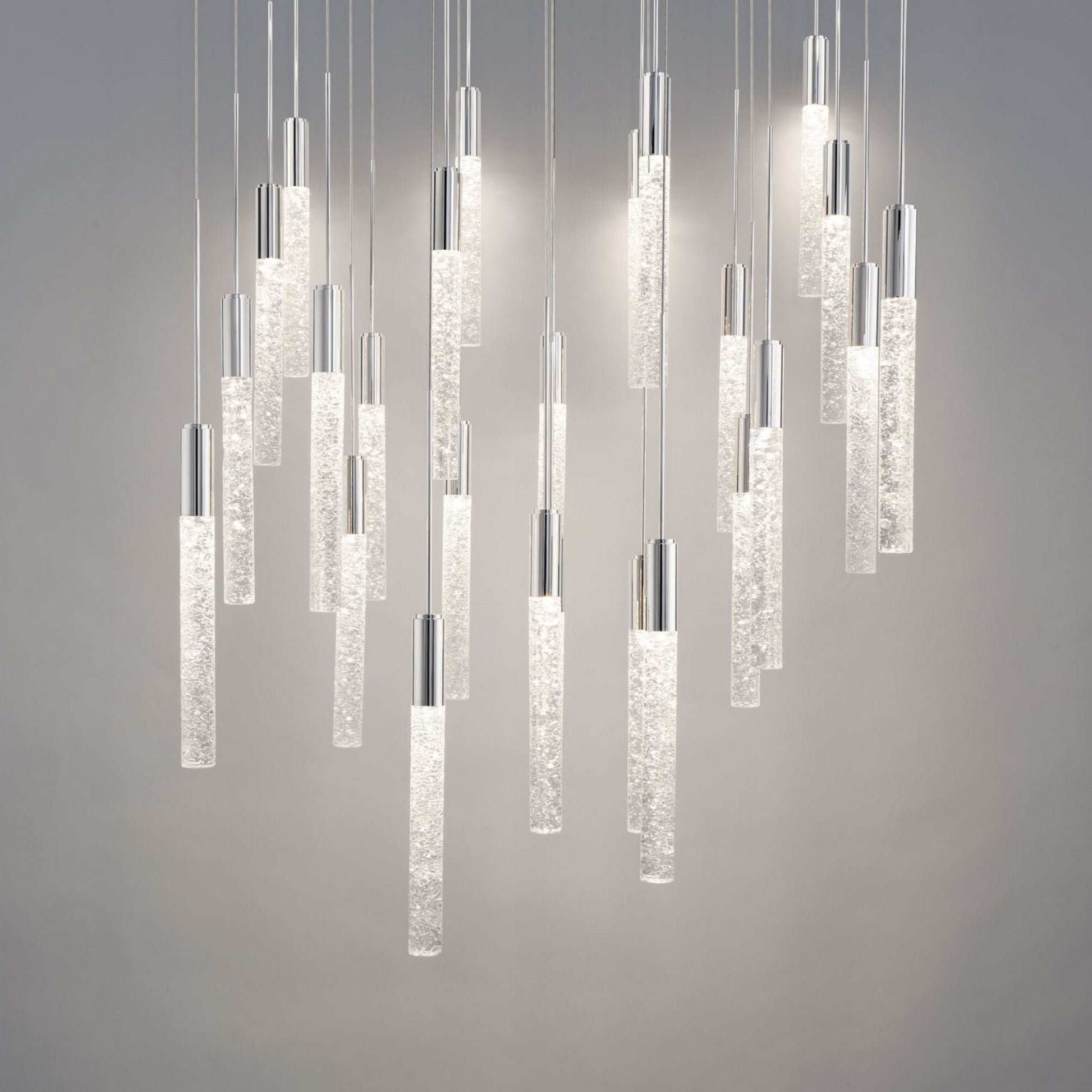 Magic 28" 25-Light LED Pendant, Polished Nickel Finish - Bees Lighting