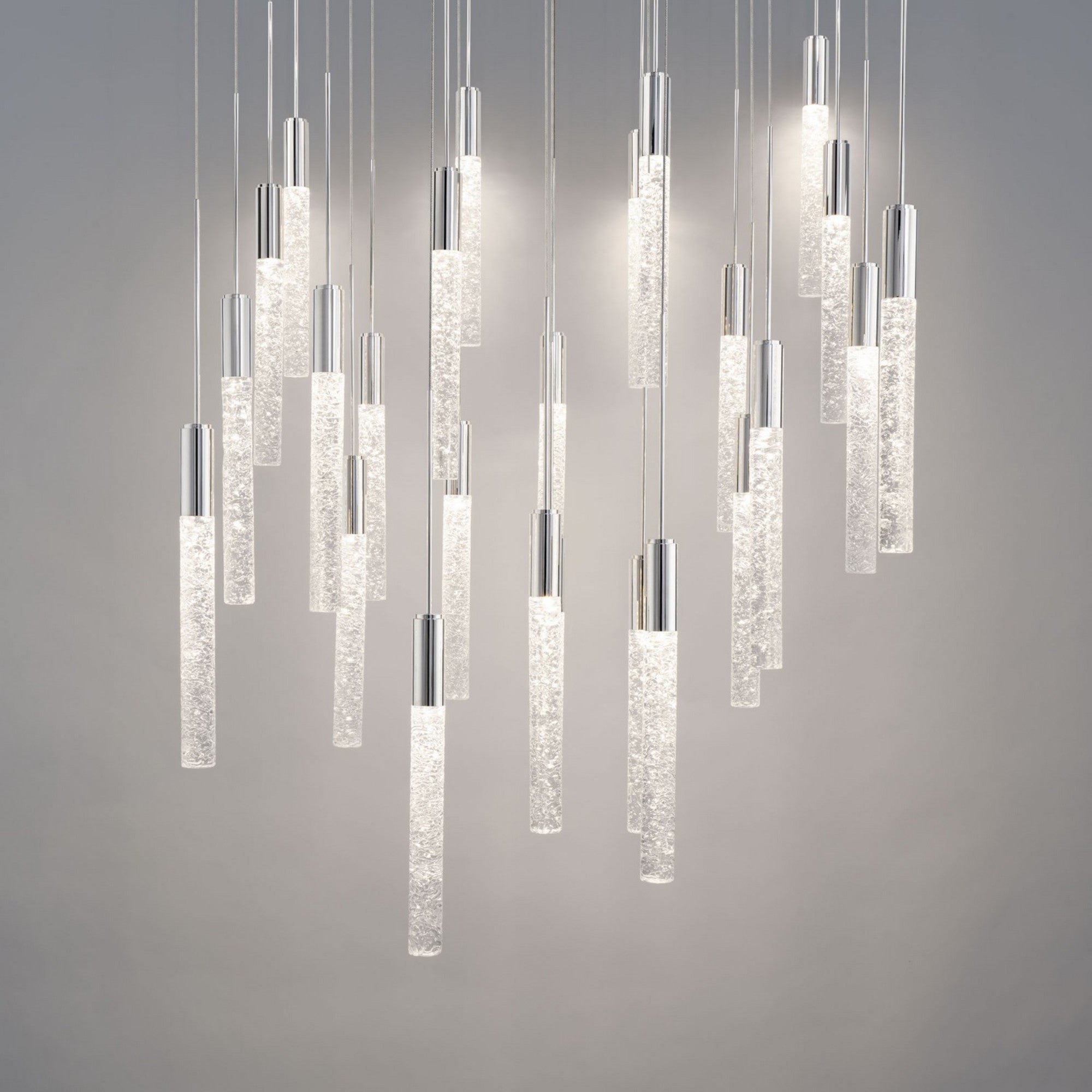 Magic 28" 25-Light LED Pendant, Polished Nickel Finish - Bees Lighting