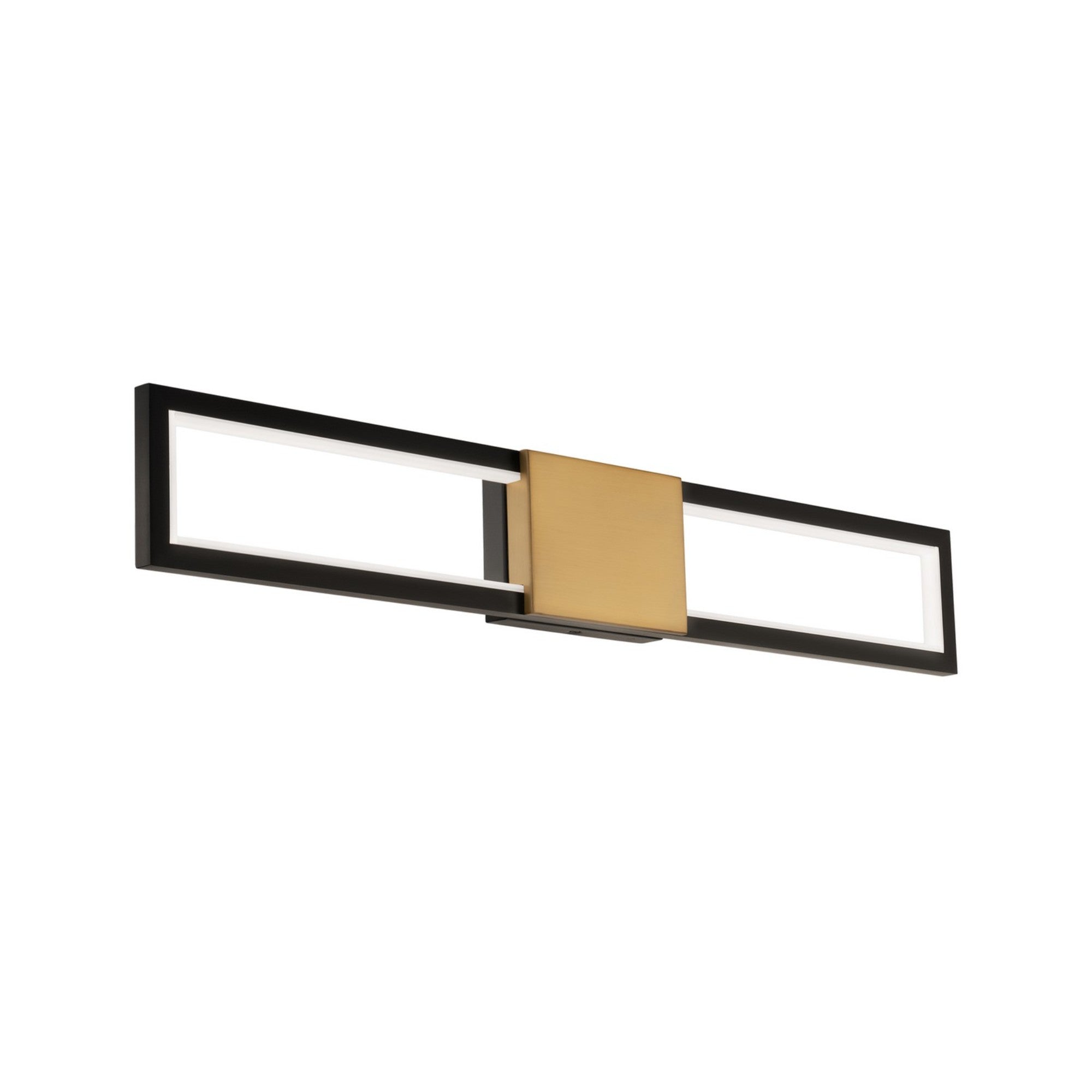 Peekaboo 32" LED Bath Vanity, 4CCT, Black/Aged Brass Finish - Bees Lighting