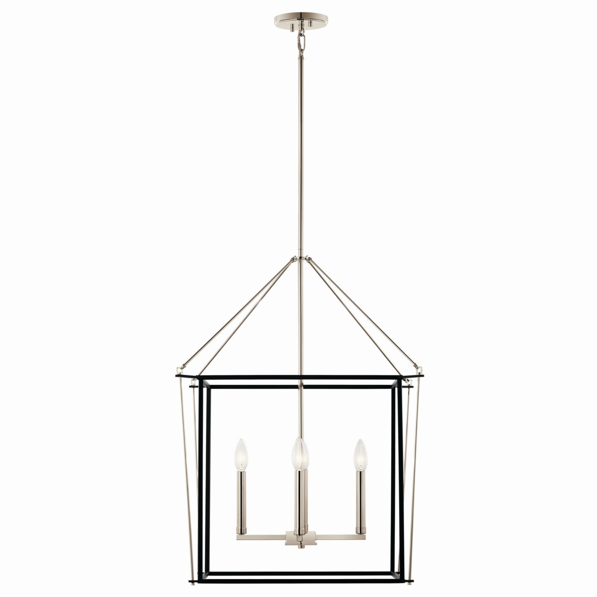 Eisley 22" 4-Light Foyer Pendant, Polished Nickel Finish - Bees Lighting
