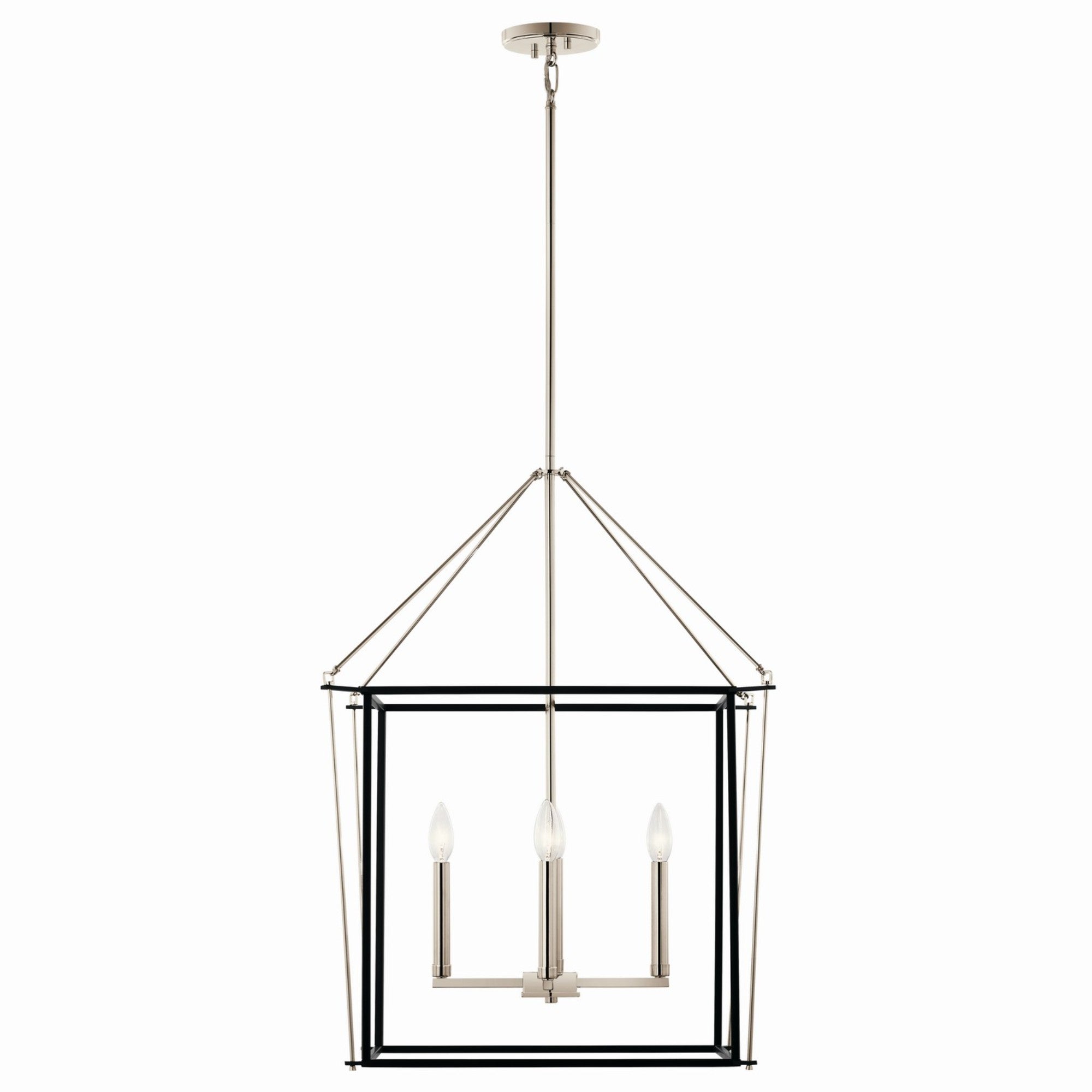 Eisley 22" 4-Light Foyer Pendant, Polished Nickel Finish - Bees Lighting