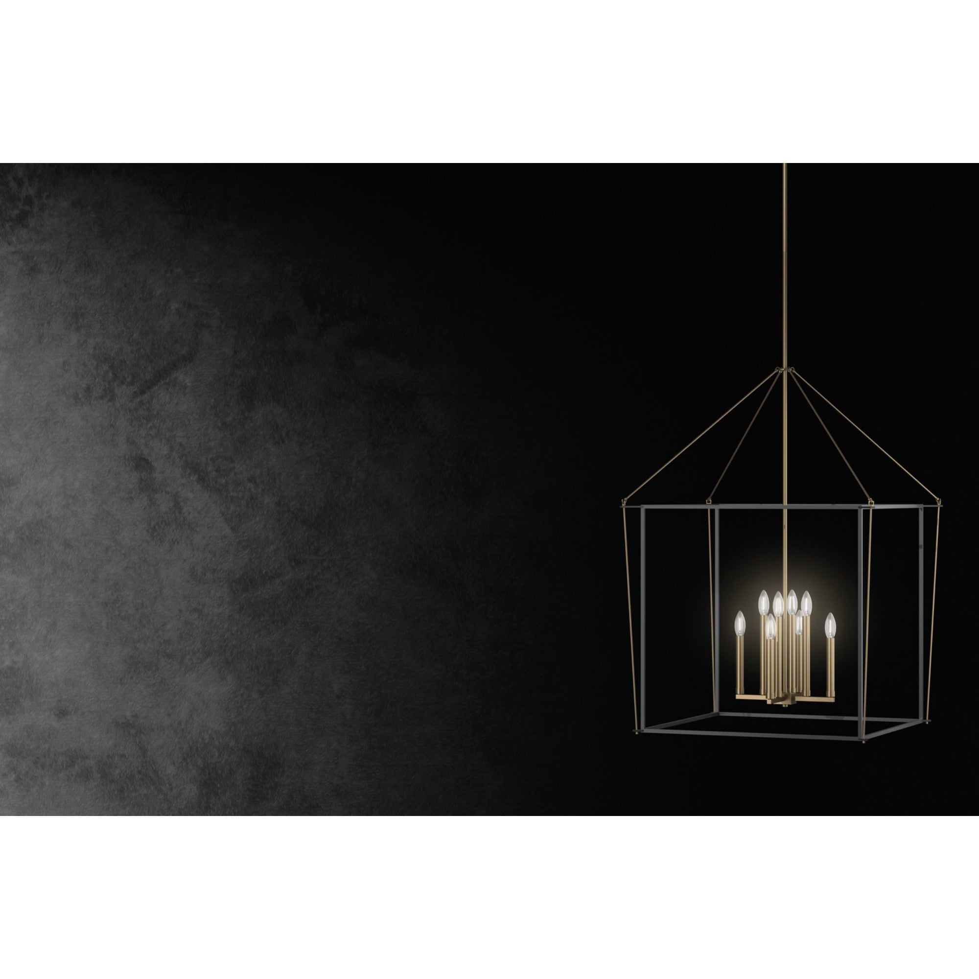 Eisley 40" 8-Light Pendant Light, Black and Champagne Bronze Finish - Bees Lighting
