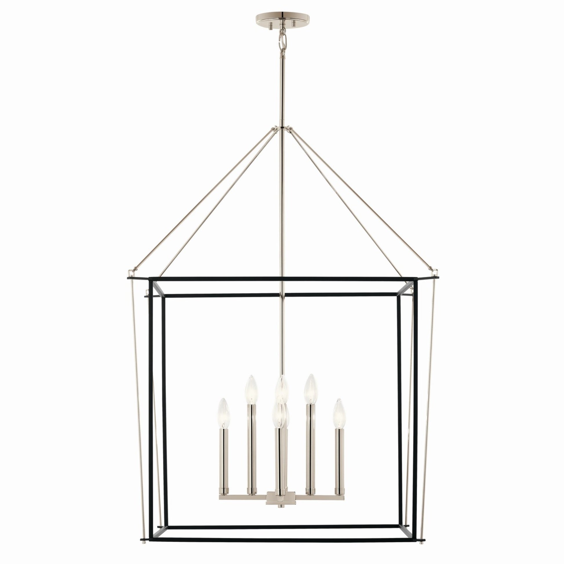 Eisley 28" 8-Light Foyer Pendant, Polished Nickel Finish - Bees Lighting
