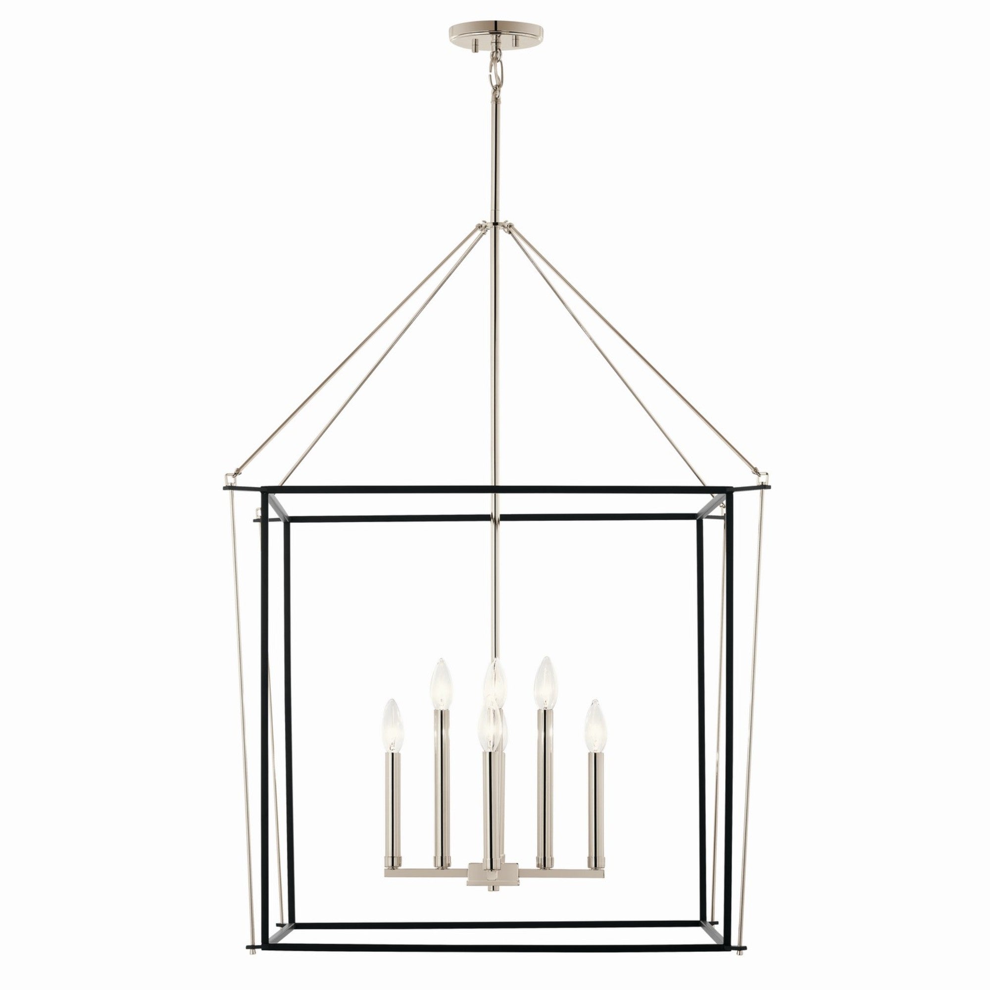 Eisley 28" 8-Light Foyer Pendant, Polished Nickel Finish - Bees Lighting