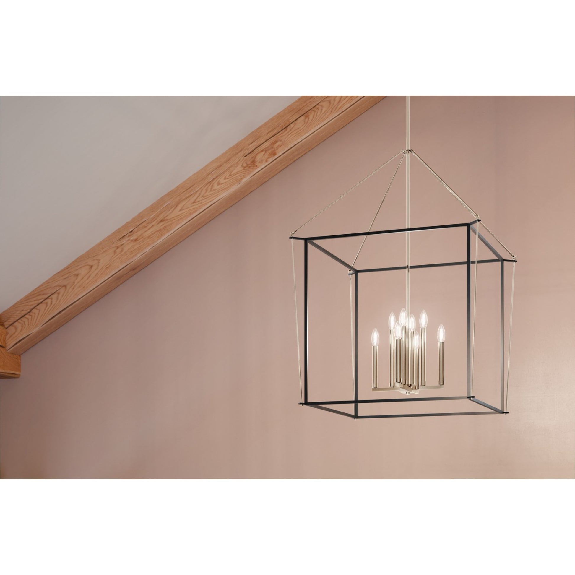 Eisley 28" 8-Light Foyer Pendant, Polished Nickel Finish - Bees Lighting
