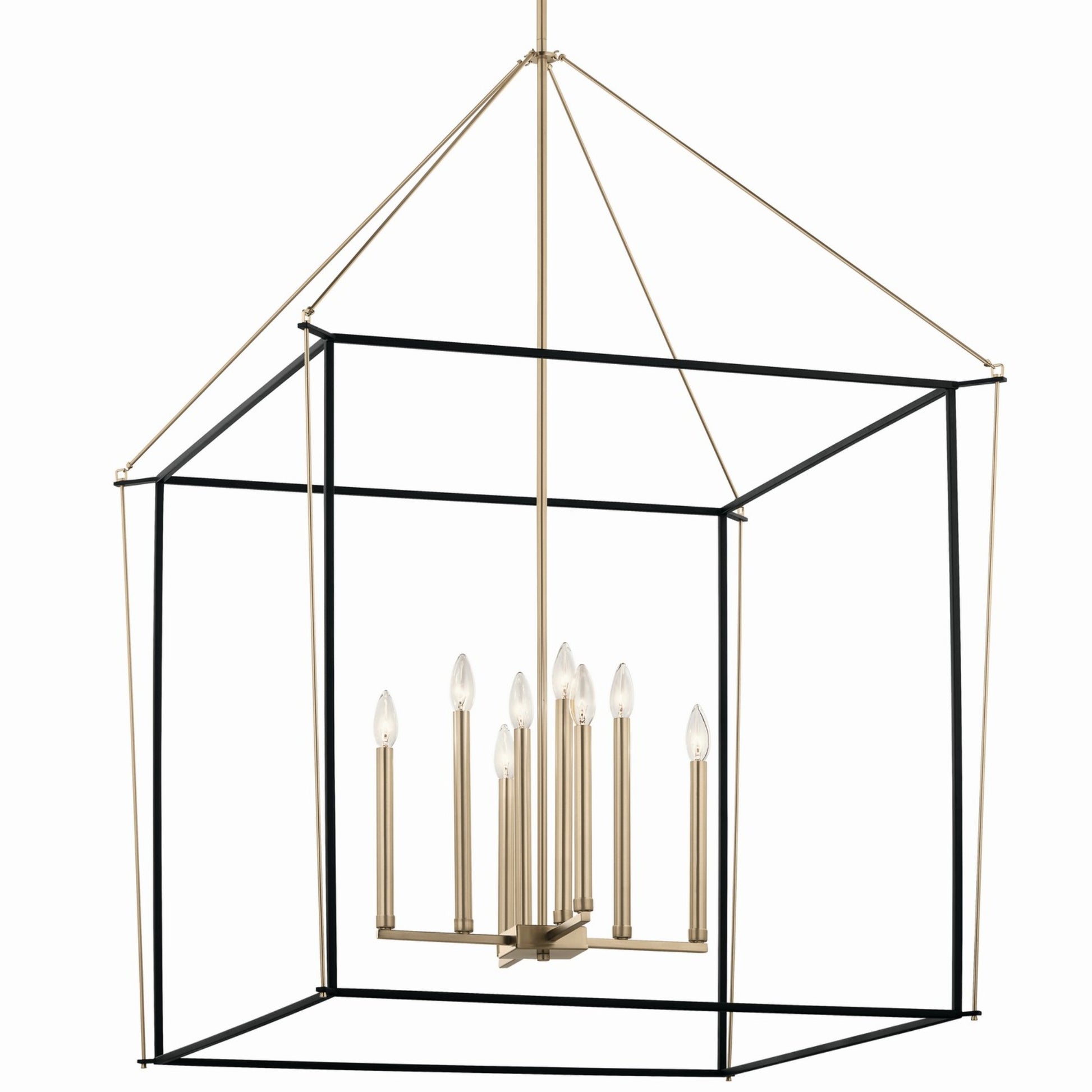 Eisley 35" 8-Light Foyer Pendant, Champagne Bronze Finish - Bees Lighting