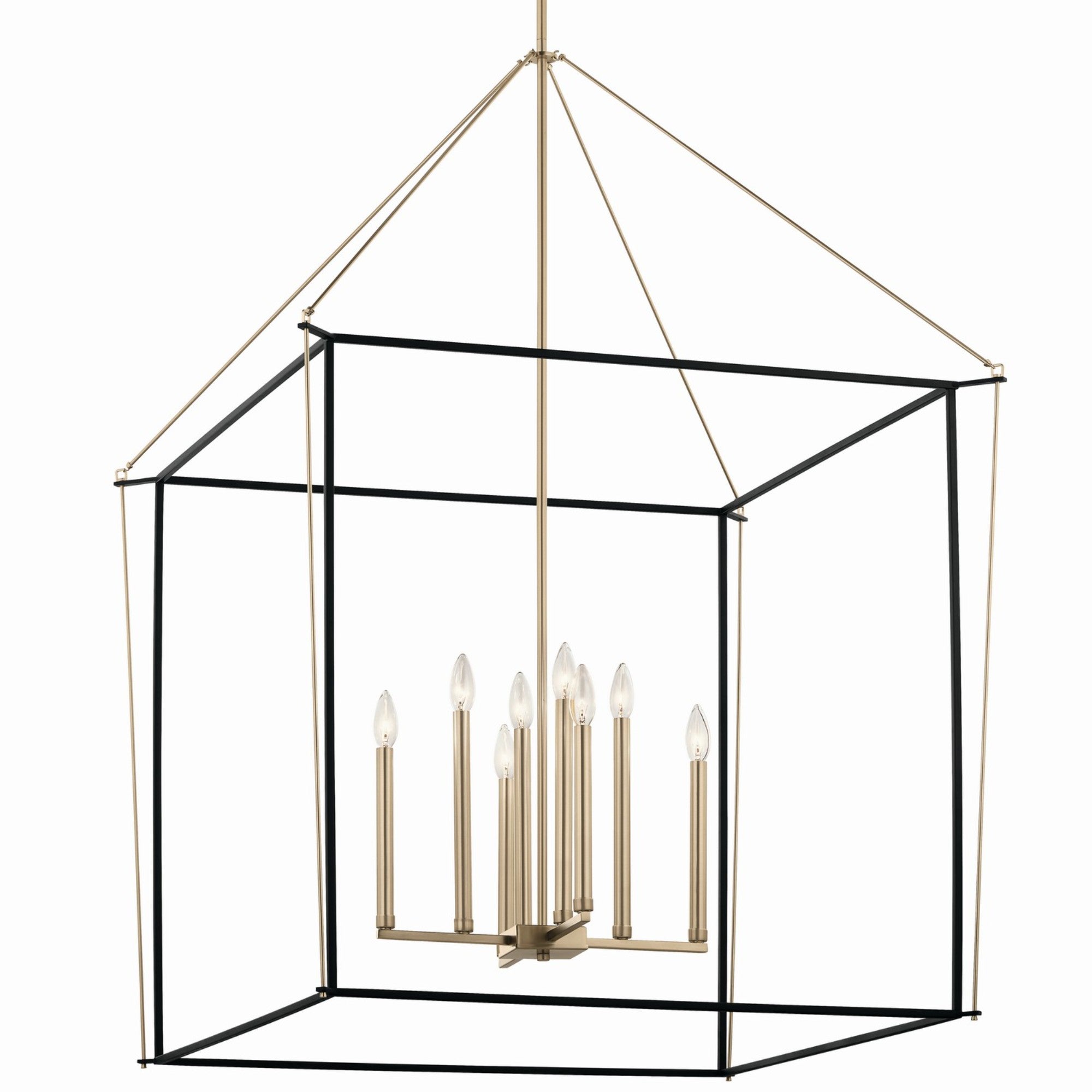 Eisley 35" 8-Light Foyer Pendant, Champagne Bronze Finish - Bees Lighting