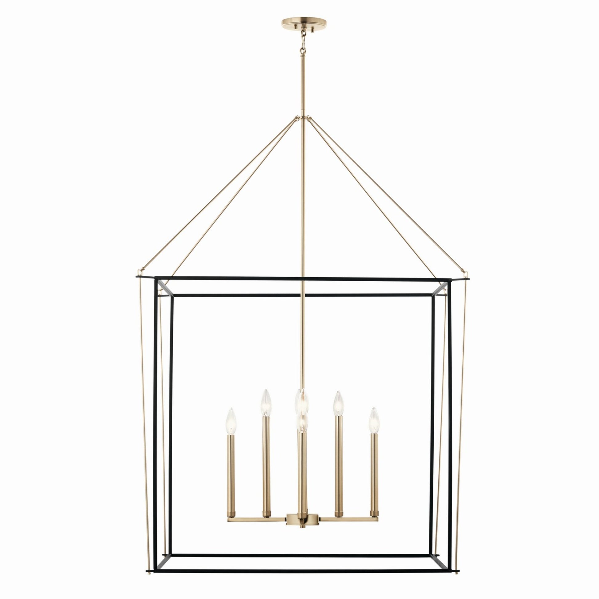 Eisley 35" 8-Light Foyer Pendant, Champagne Bronze Finish - Bees Lighting
